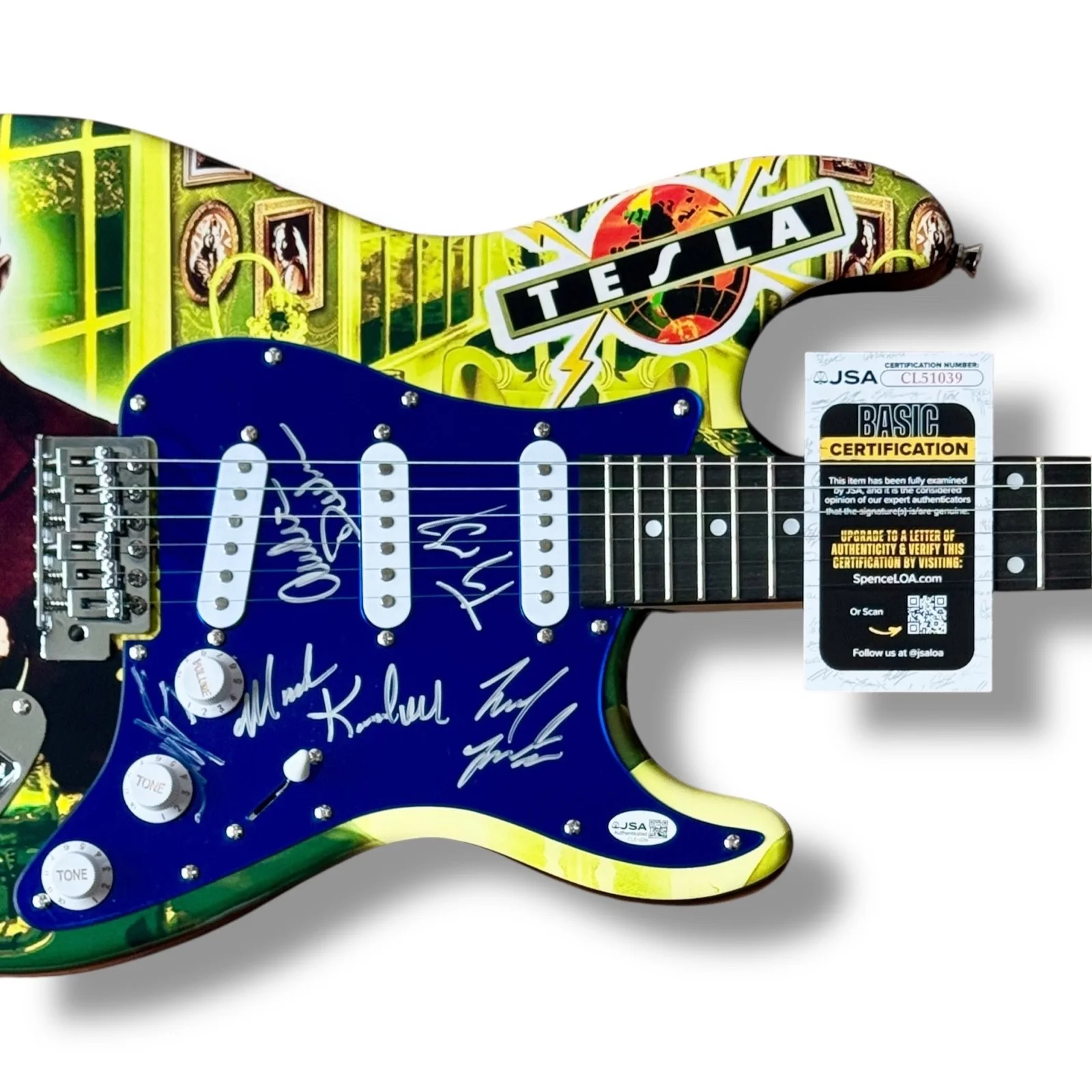 Tesla Signed Guitar Custom JSA COA Brian Wheat Frank Hannon Jeff Keith Rude +1, изображение 2