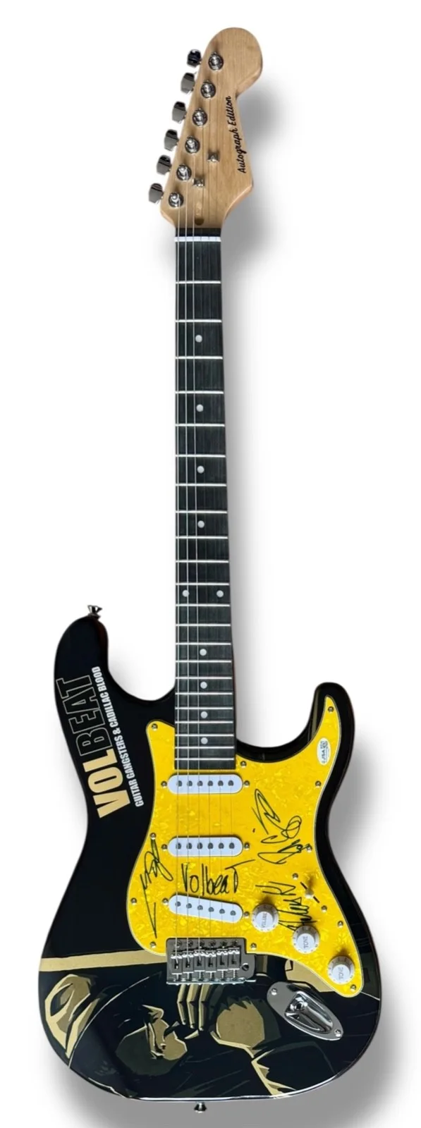 Volbeat Signed Guitar Custom JSA COA Michael Poulsen Anders Kjolholm Rob Caggian, изображение 3