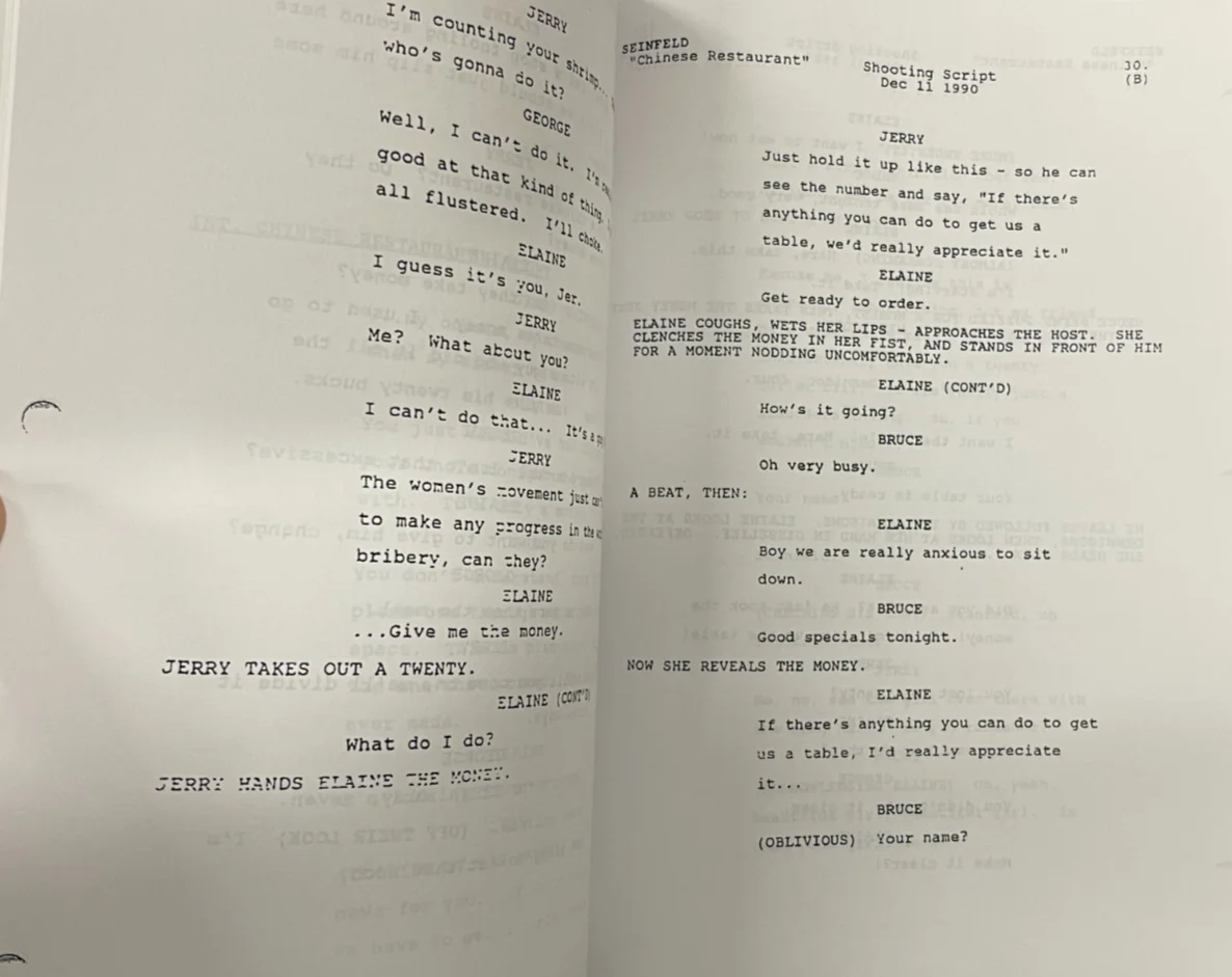 Jerry Seinfeld — Seinfeld Cast Signed Script Chinese Restaurant Richards Dreyfus Alexander BAS, image 5