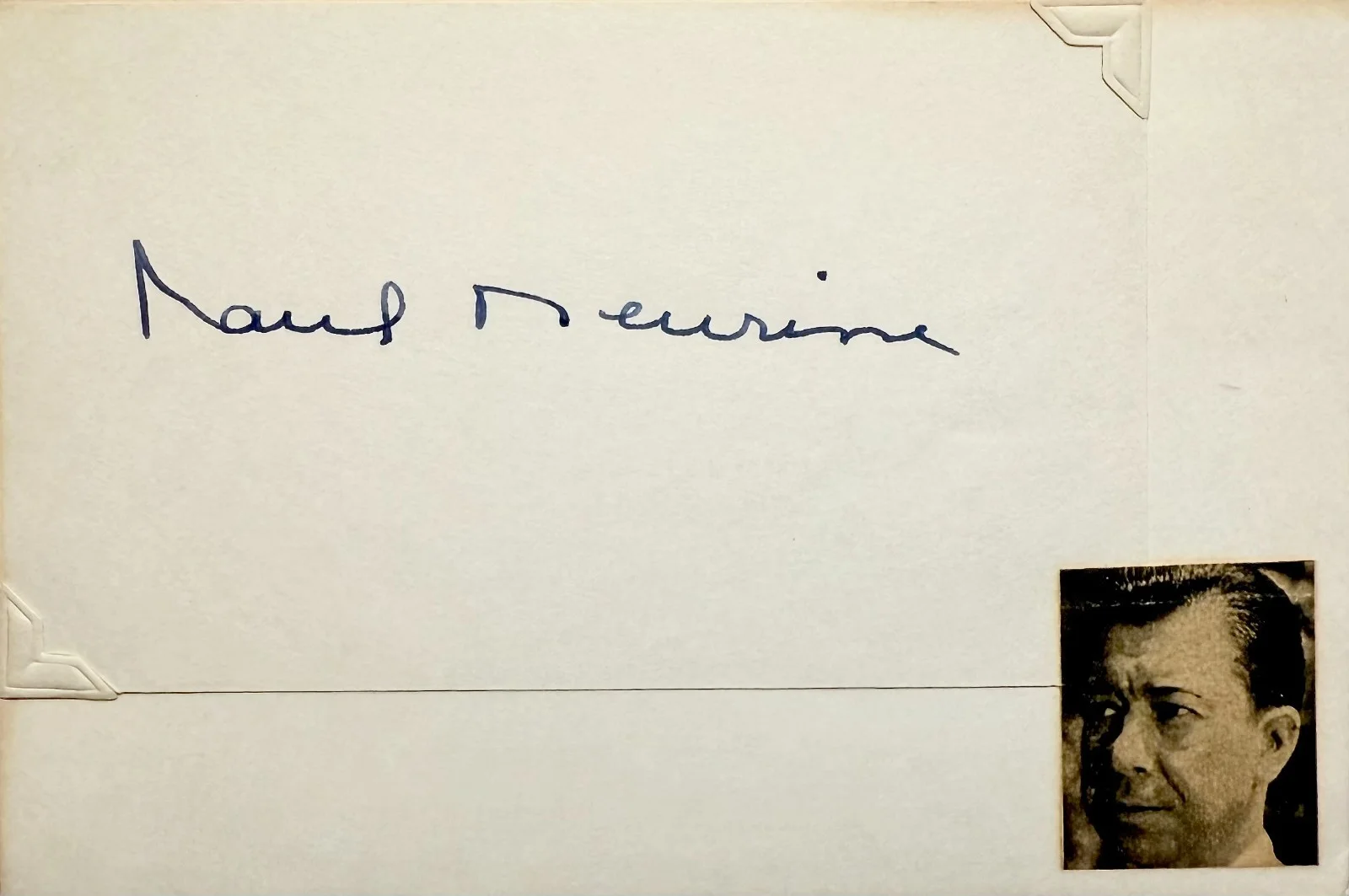 Paul Meurisse — PAUL MEURISSE Autographed Signed 4" x 6" INDEX CARD The Black Monocle DIABOLIQUE, изображение 3