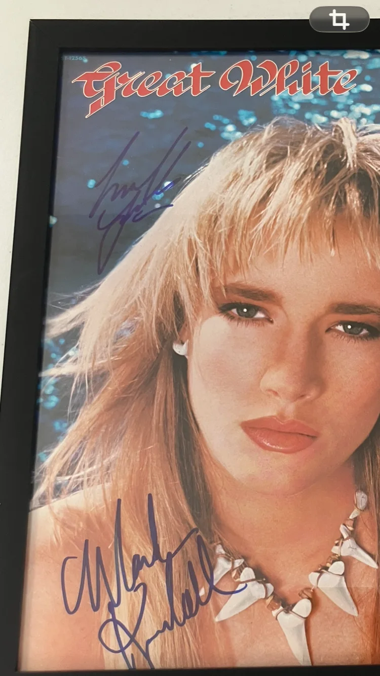 GREAT WHITE SIGNED/AUTOGRAPHED FRAMED ALBUM JACKET VINYL WITH COA, image 2