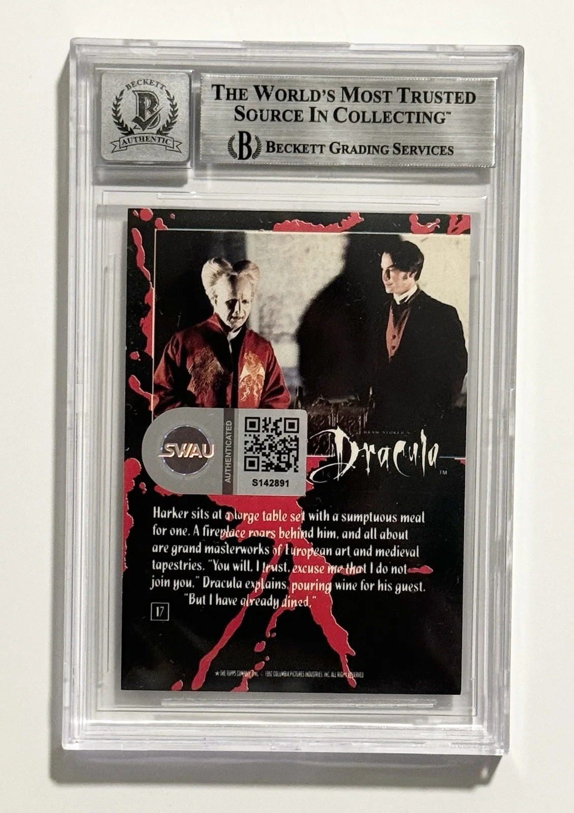 Gary Oldman — Gary Oldman Signed 1992 Bram Stokers Dracula Card BECKETT Auto 10, image 2