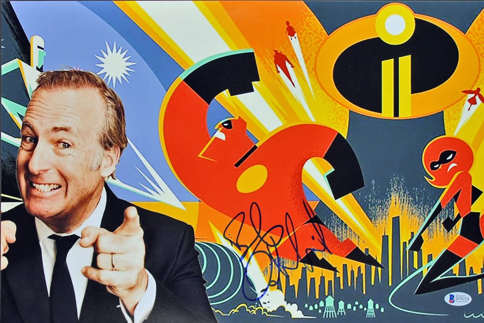 Bob Odenkirk — Bob Odenkirk The Incredibles 2 Authentic Signed 12x18 Photo BAS #D78224, изображение 4