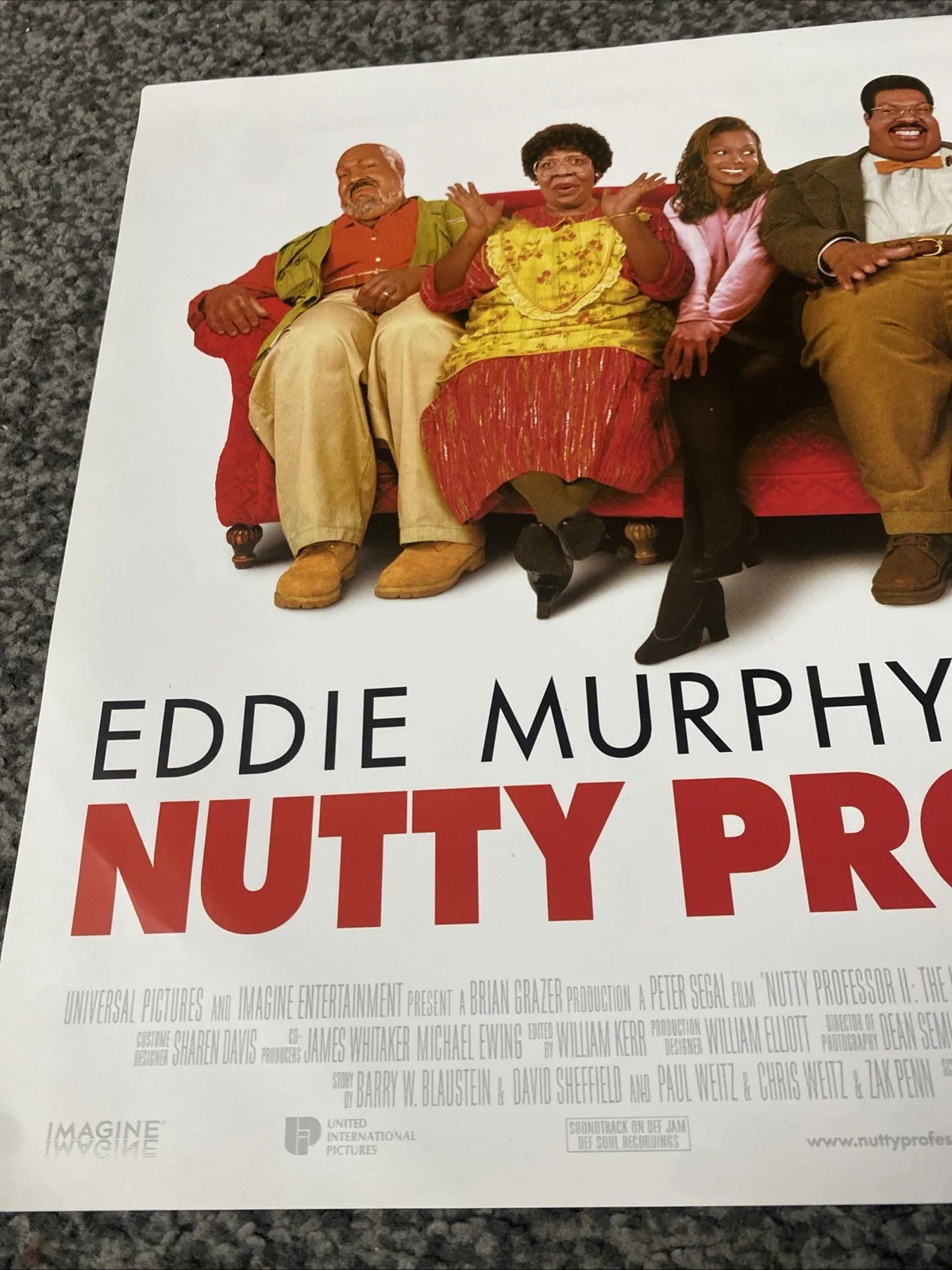 Nutty Professor 2 Klumps UK Quad Original Film Movie Poster Eddie Murphy 2000, изображение 2