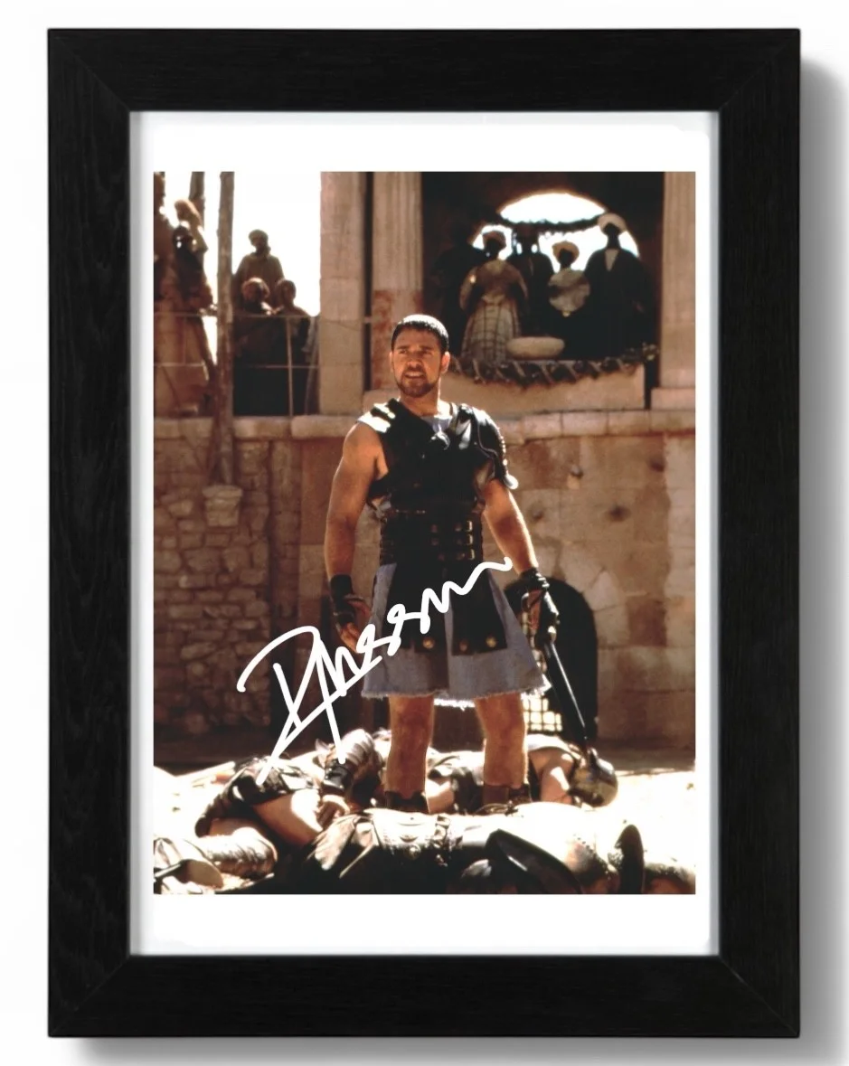 Russell Crowe Signed Autograph PHOTO Pre Print 6x4/A4/ Framed Gladiator, изображение 3