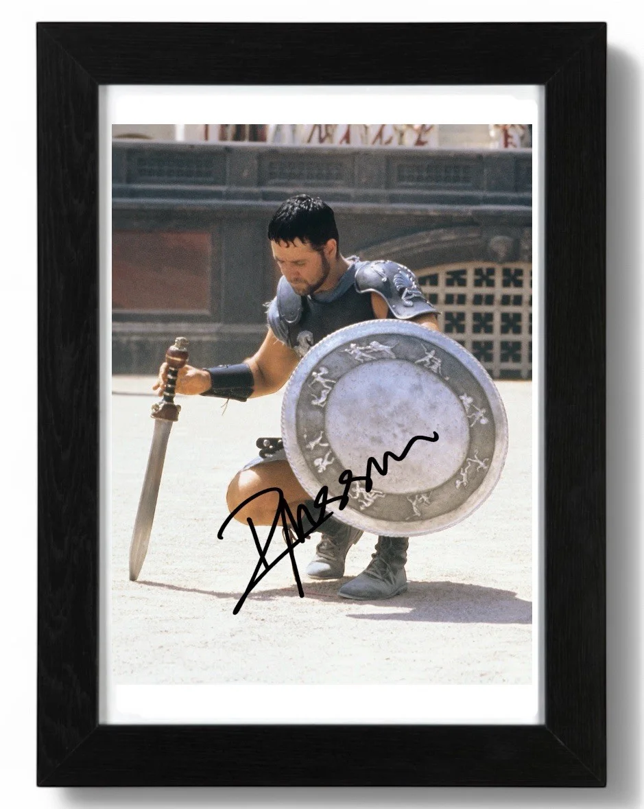 Russell Crowe Signed Autograph PHOTO Pre Print 6x4/A4/ Framed Gladiator, image 2