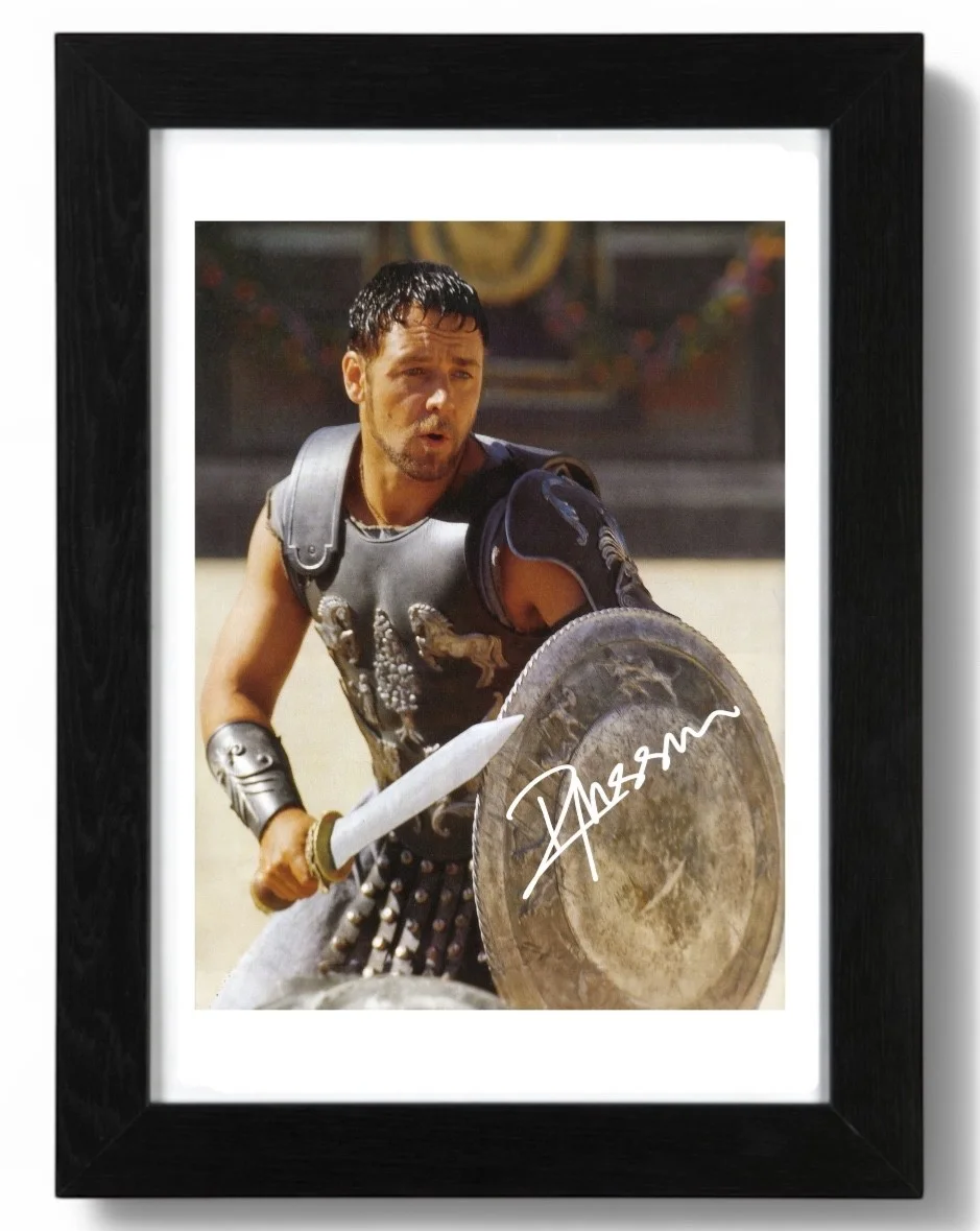 Russell Crowe Signed Autograph PHOTO Pre Print 6x4/A4/ Framed Gladiator, image 3