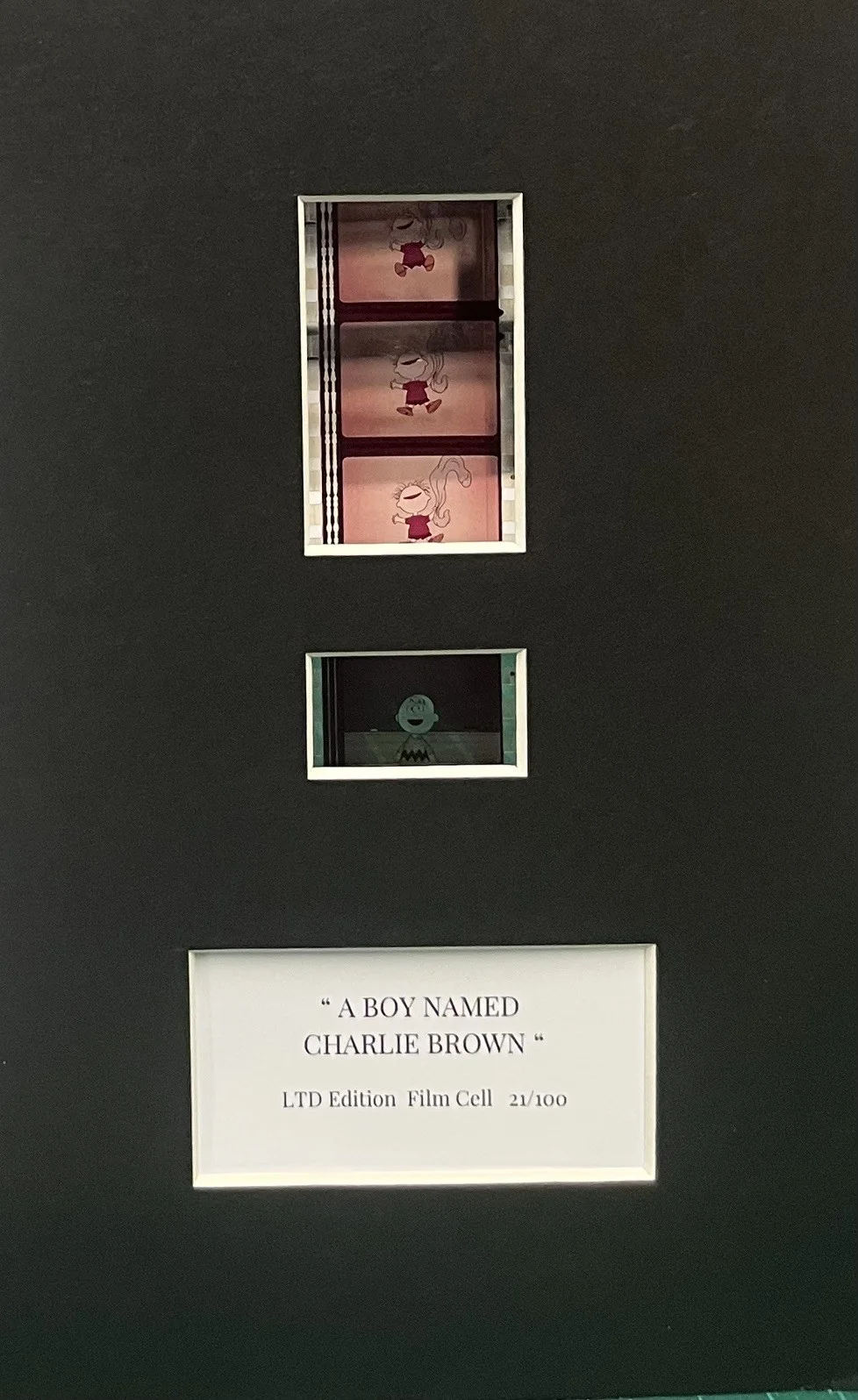 “ A BOY NAMED CHARLIE BROWN “ 35mm Film Cell Mounted Display, image 3