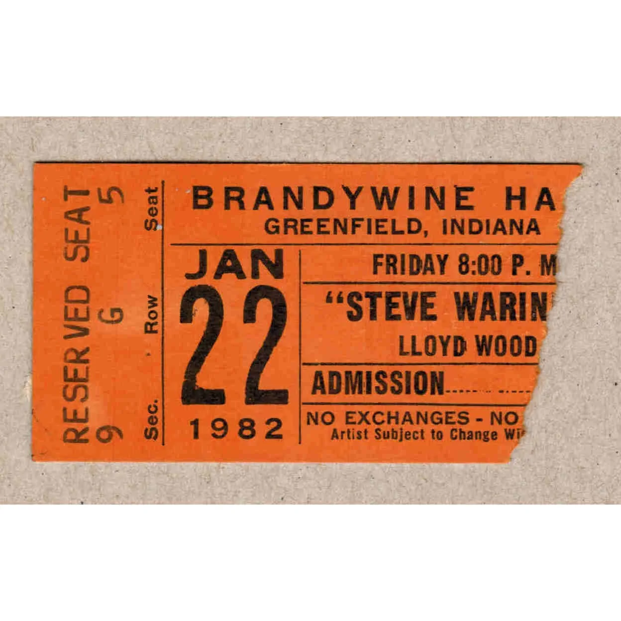 1982 Steve Wariner Signed Autograph w/Fan Taken 3.5 x 3.5 OOAK Photo Ticket Stub, изображение 4