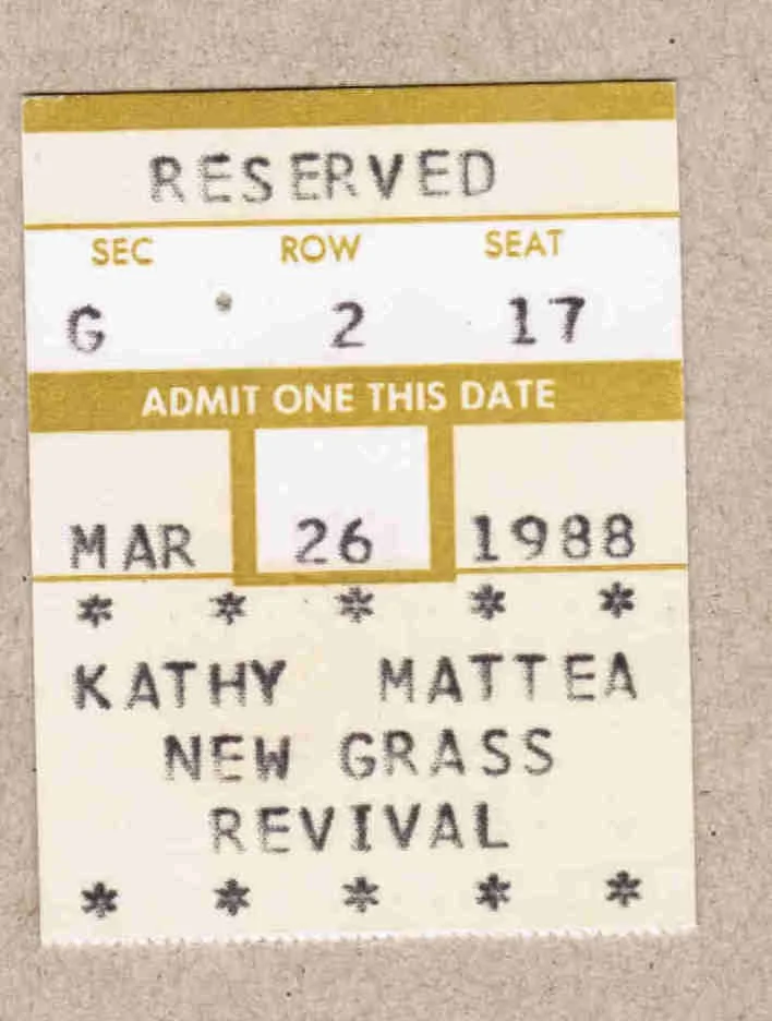 1988 Kathy Mattea Signed Autograph w/Fan Taken 3.5 x 3.5 OOAK Photo Ticket, изображение 4