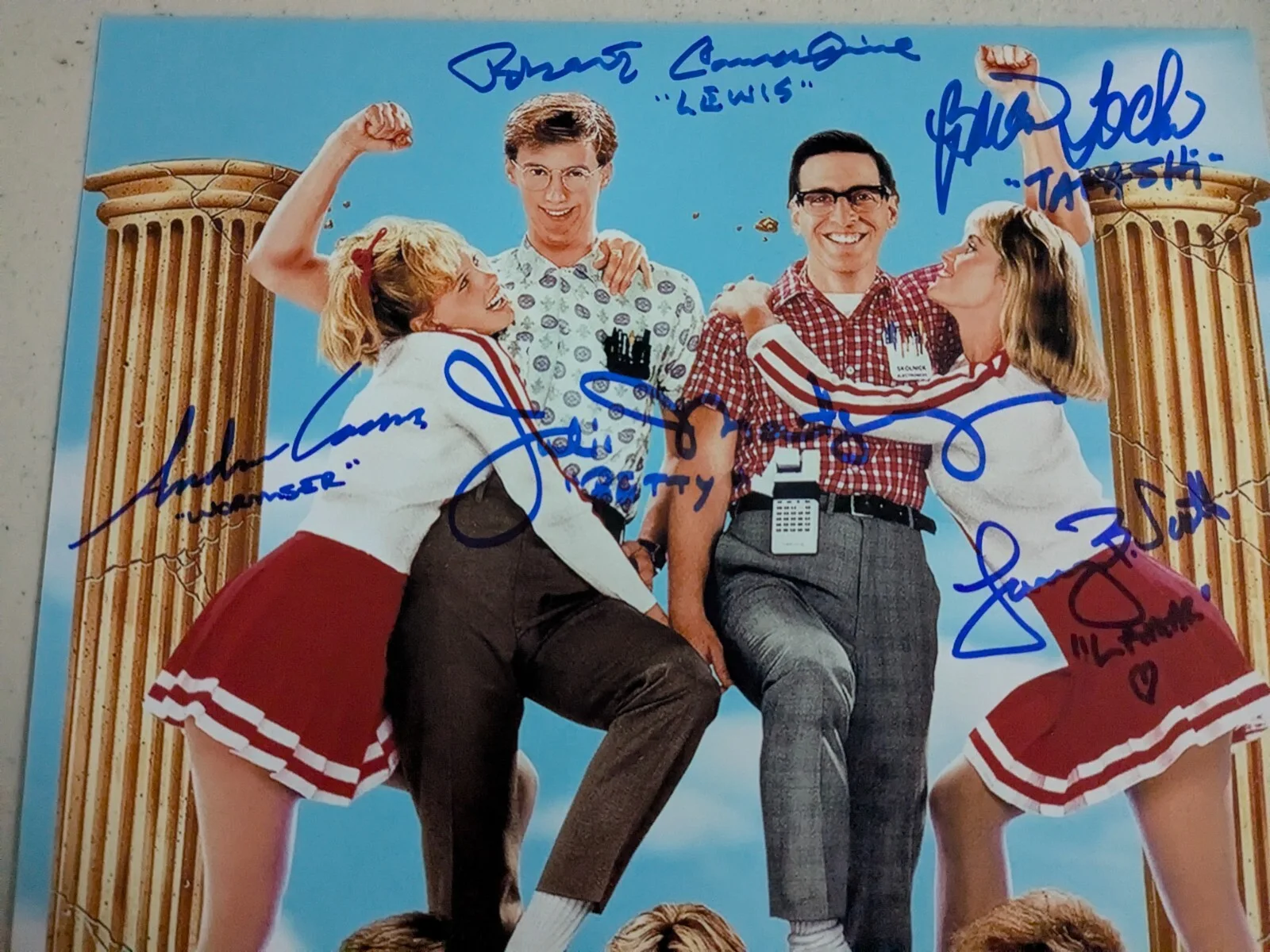 Revenge Of The Nerds 5x Cast Signed 11x14 Photo POSTER Robert Carradine JSA COA, изображение 2