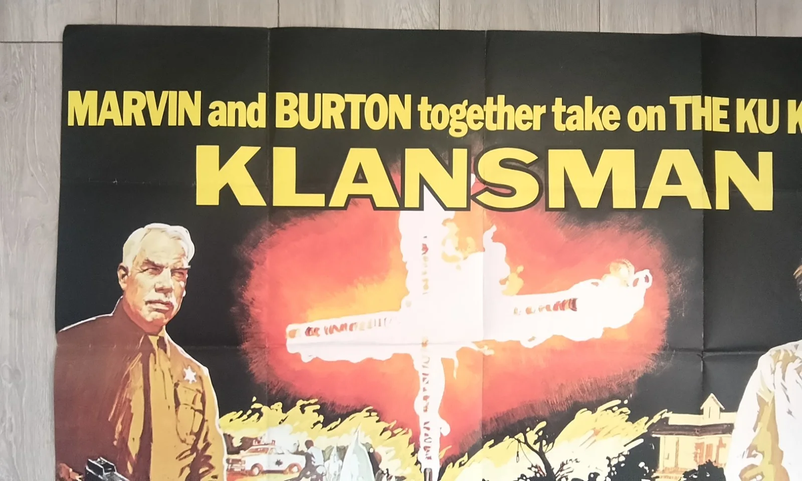 THE KLANSMAN, 1974, UK QUAD POSTER , LEE MARVIN , RICHARD BURTON., изображение 2