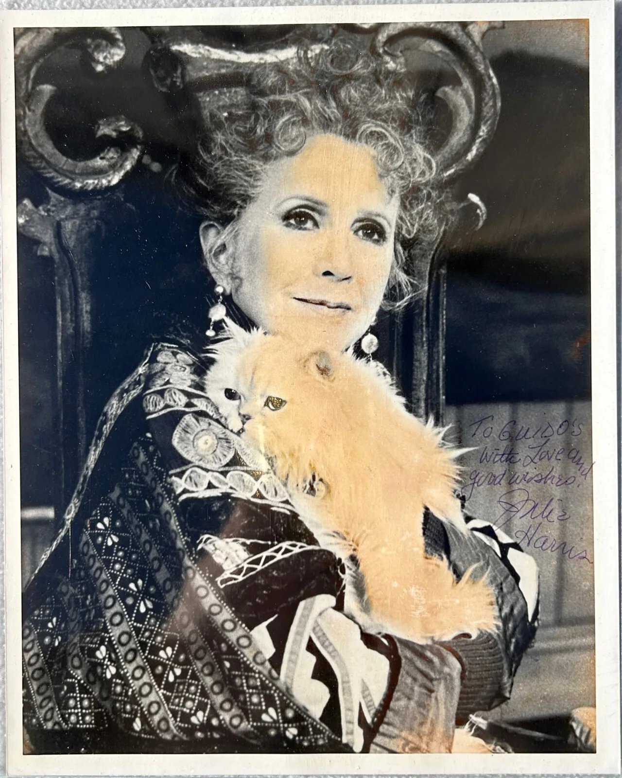 Julie Harris — JULIE HARRIS Hand Signed Autograph on Lauren Bacall Photo - Guido's Restaurant