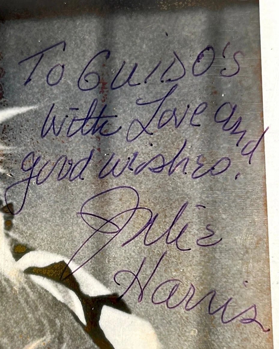 Julie Harris — JULIE HARRIS Hand Signed Autograph on Lauren Bacall Photo - Guido's Restaurant, изображение 4