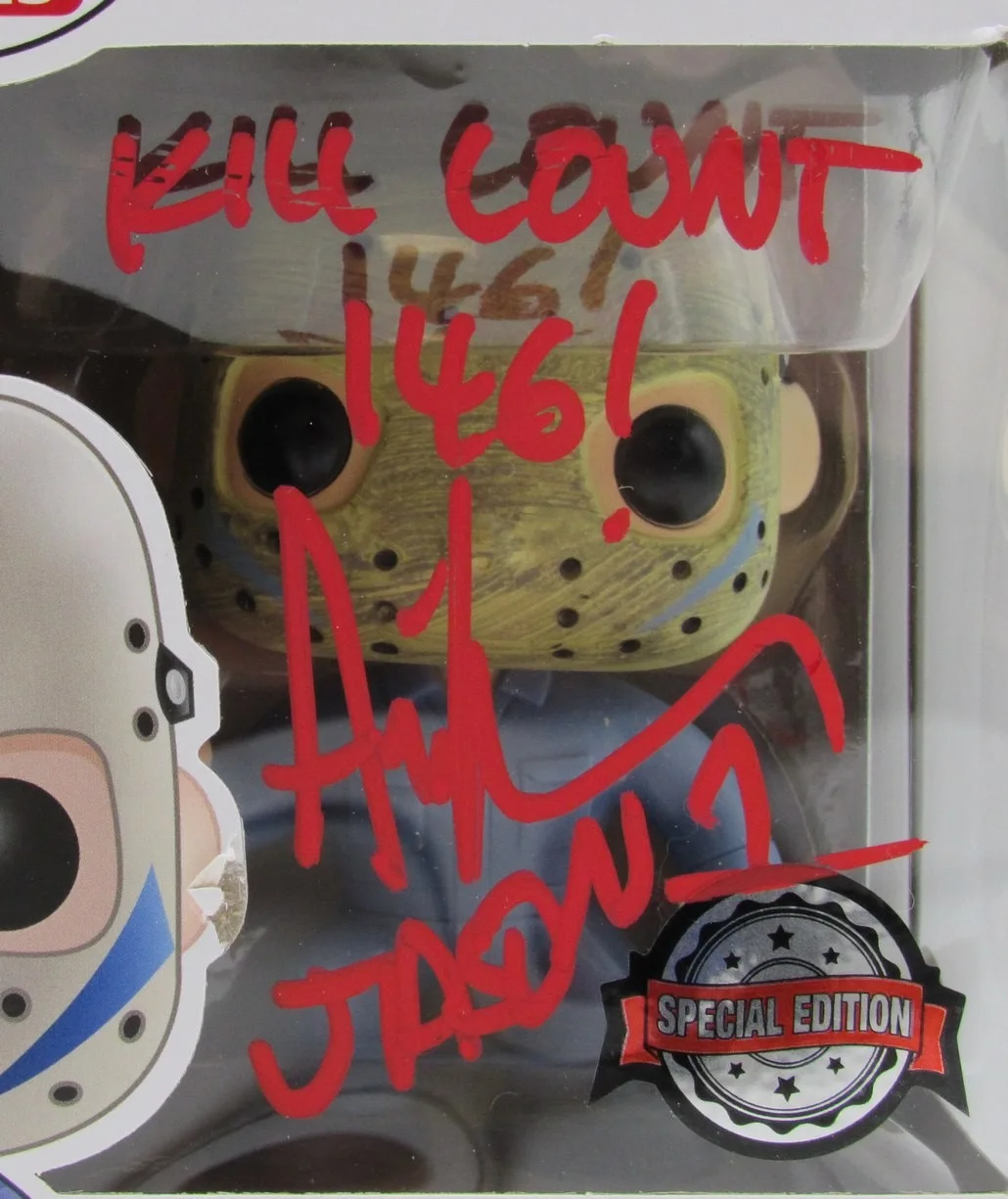 Ari Lehman Signed/Insc Funko Pop! #01 "Friday the 13th" Signed in Red JSA 190711, изображение 2