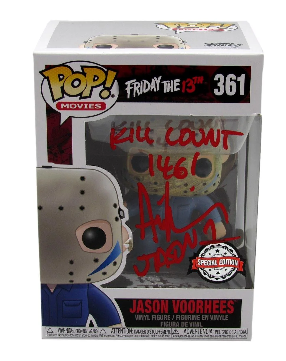 Ari Lehman Signed/Insc Funko Pop! #01 "Friday the 13th" Signed in Red JSA 190711, изображение 3
