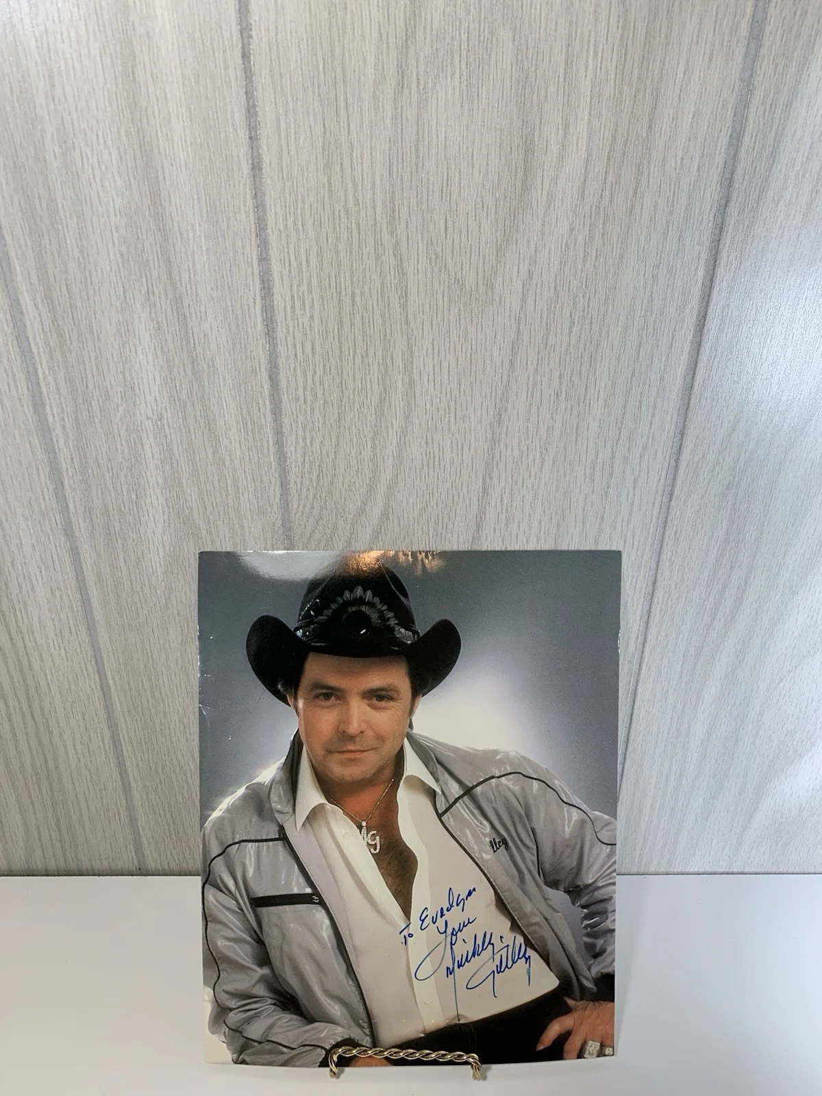 MICKEY GILLEY Autograph Signed 8 x 10 Photo GILLEY'S Country Western Cowboy, изображение 2