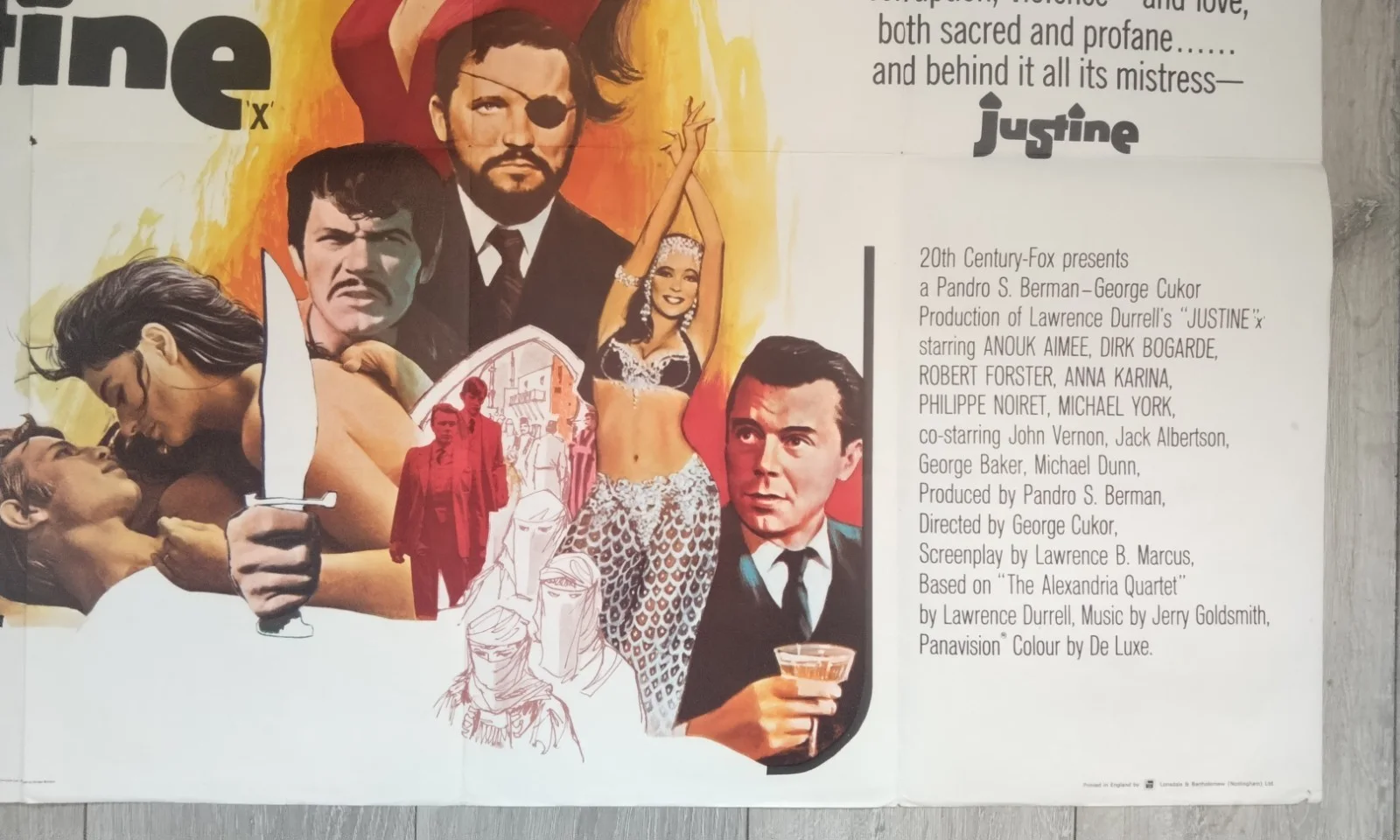 JUSTINE, QUAD POSTER, 1969. ANOUK AIMEE, DIRK BOGARDE, GEORGE CUKOR., image 4