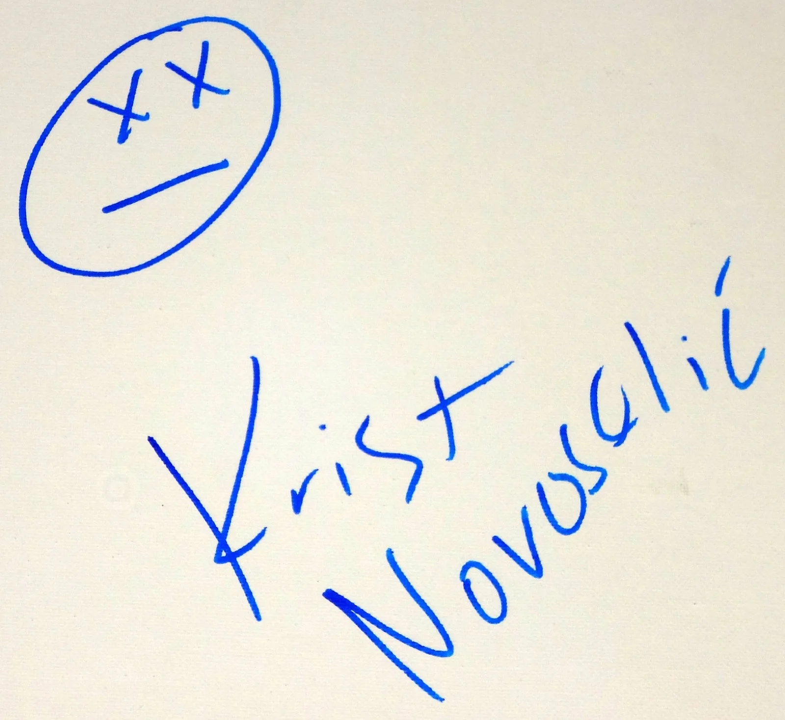 NIRVANA KRIST NOVOSELIC HAND SIGNED ORIGINAL DRAWING SKETCH ON CANVAS! W/ PROOF!, image 2