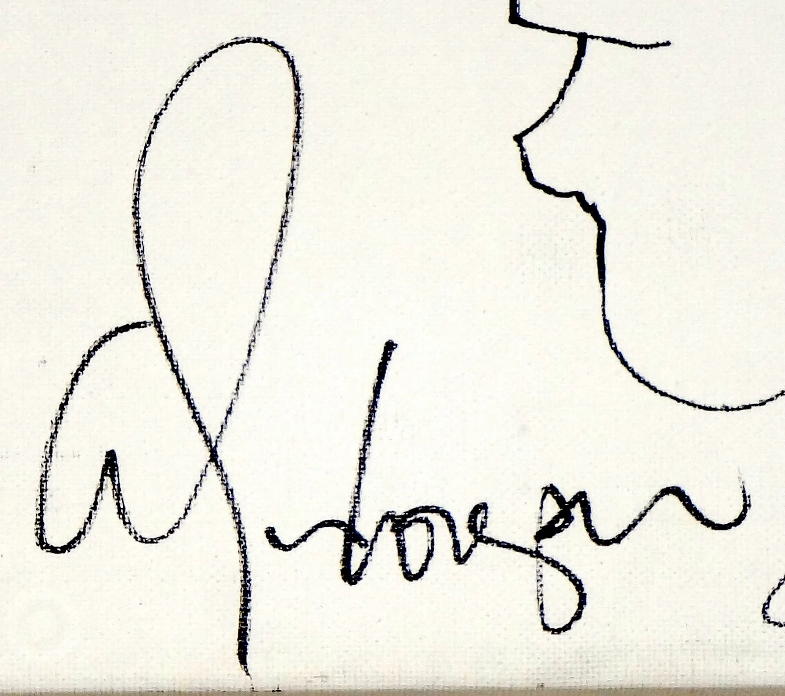ALICE COOPER HAND SIGNED AUTOGRAPHED ORIGINAL DRAWING SKETCH ON CANVAS! W/PROOF!, image 2