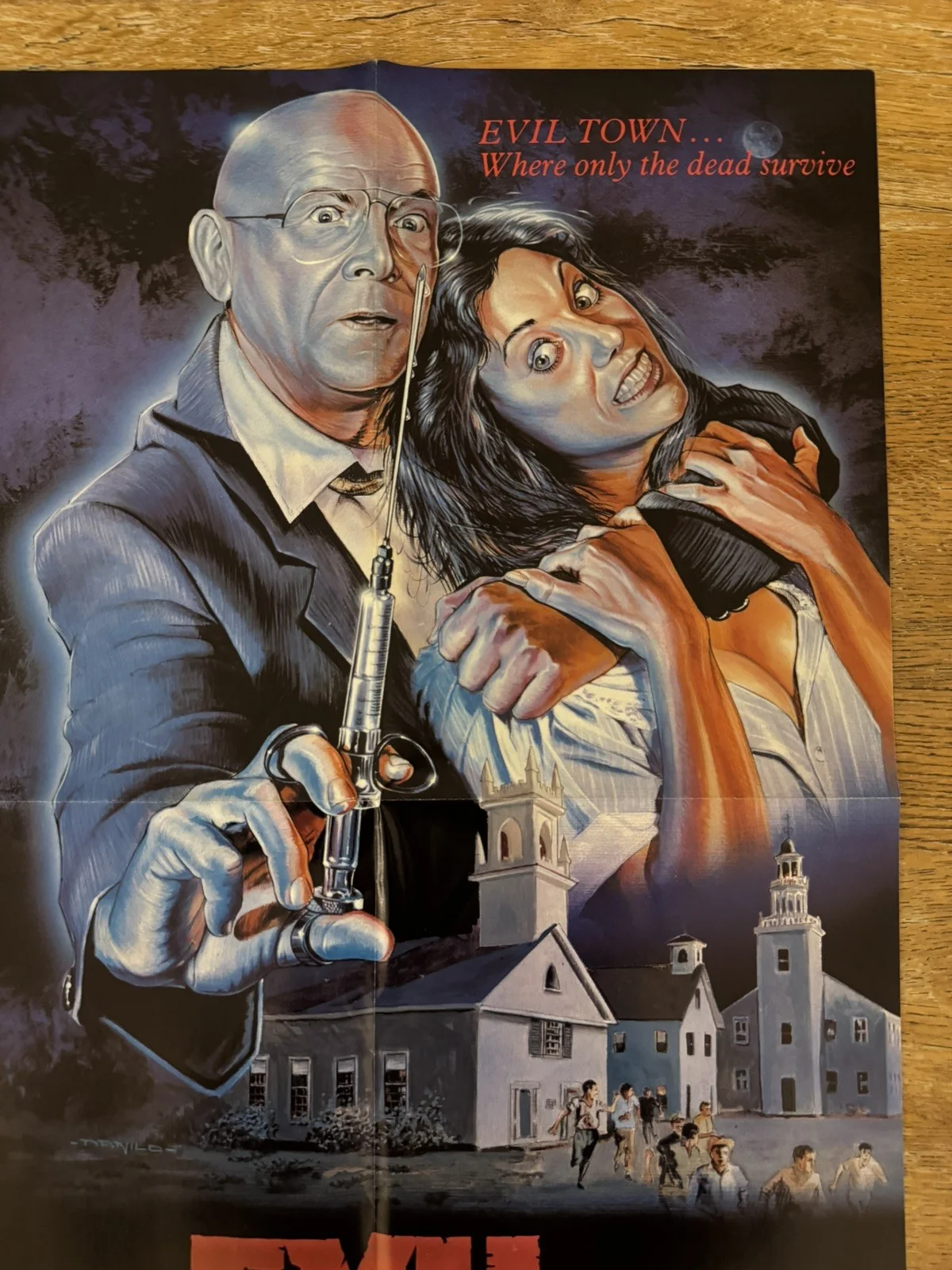 Evil Town 1985 very rare slasher horror Video Shop VHS Poster, image 2