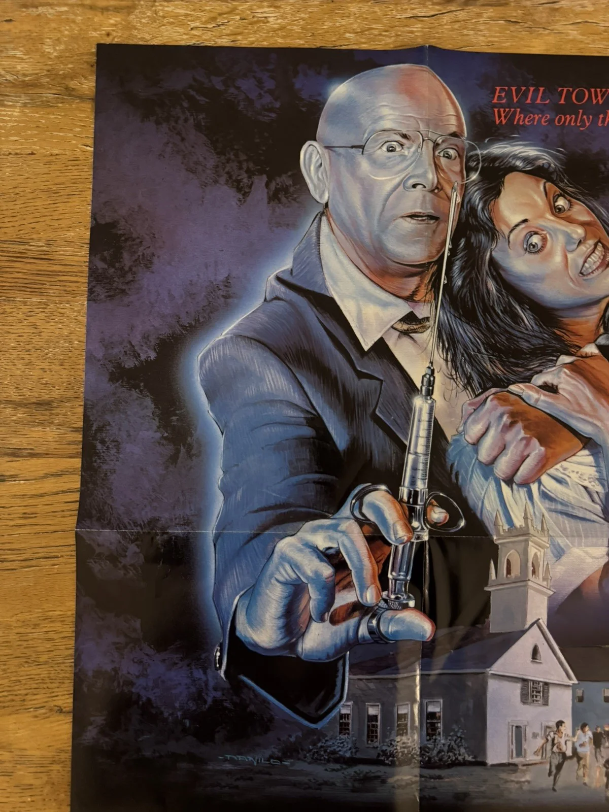 Evil Town 1985 very rare slasher horror Video Shop VHS Poster, image 3