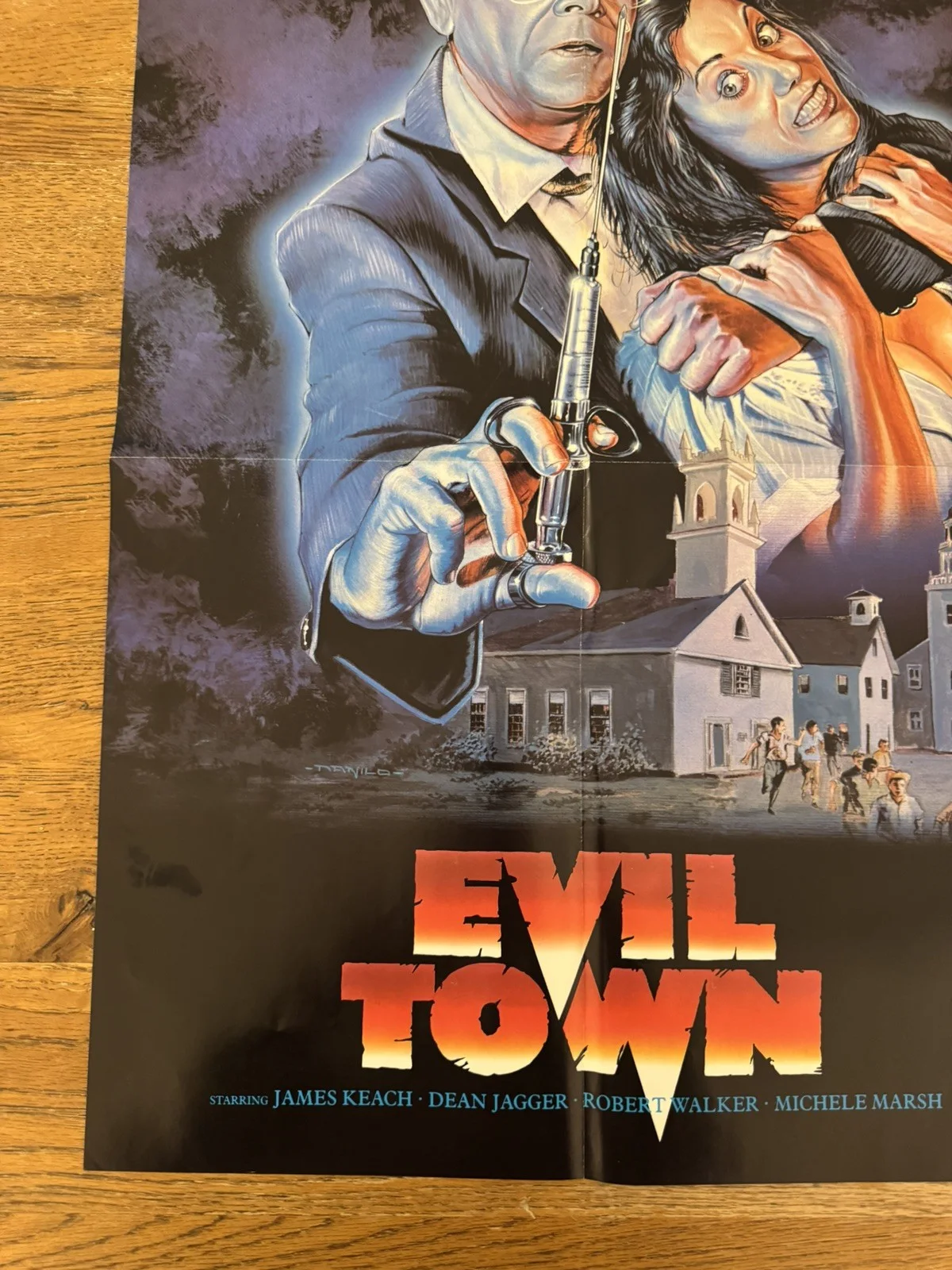 Evil Town 1985 very rare slasher horror Video Shop VHS Poster, image 4