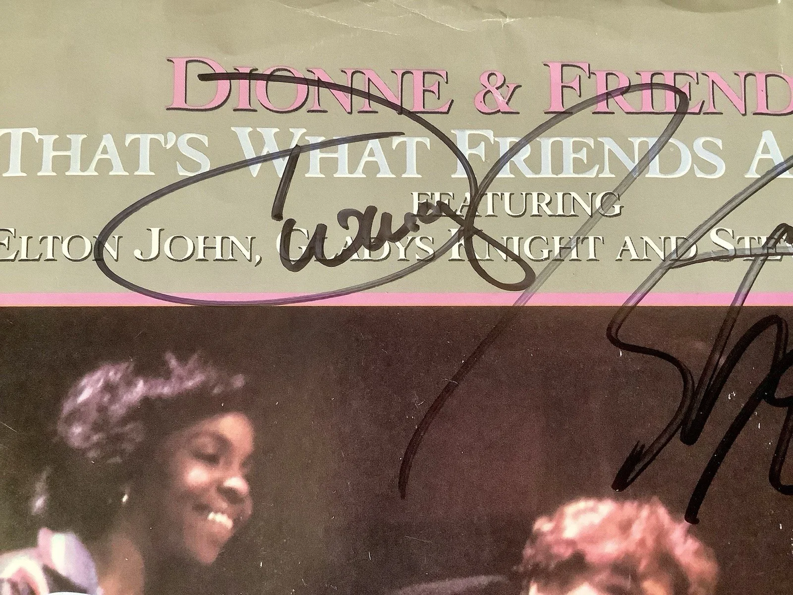 🔥ELTON JOHN, STEVIE WONDER, DIONNE WARWICK, GLADYS KNIGHT 45 Signed BY ALL 4!🔥, изображение 2