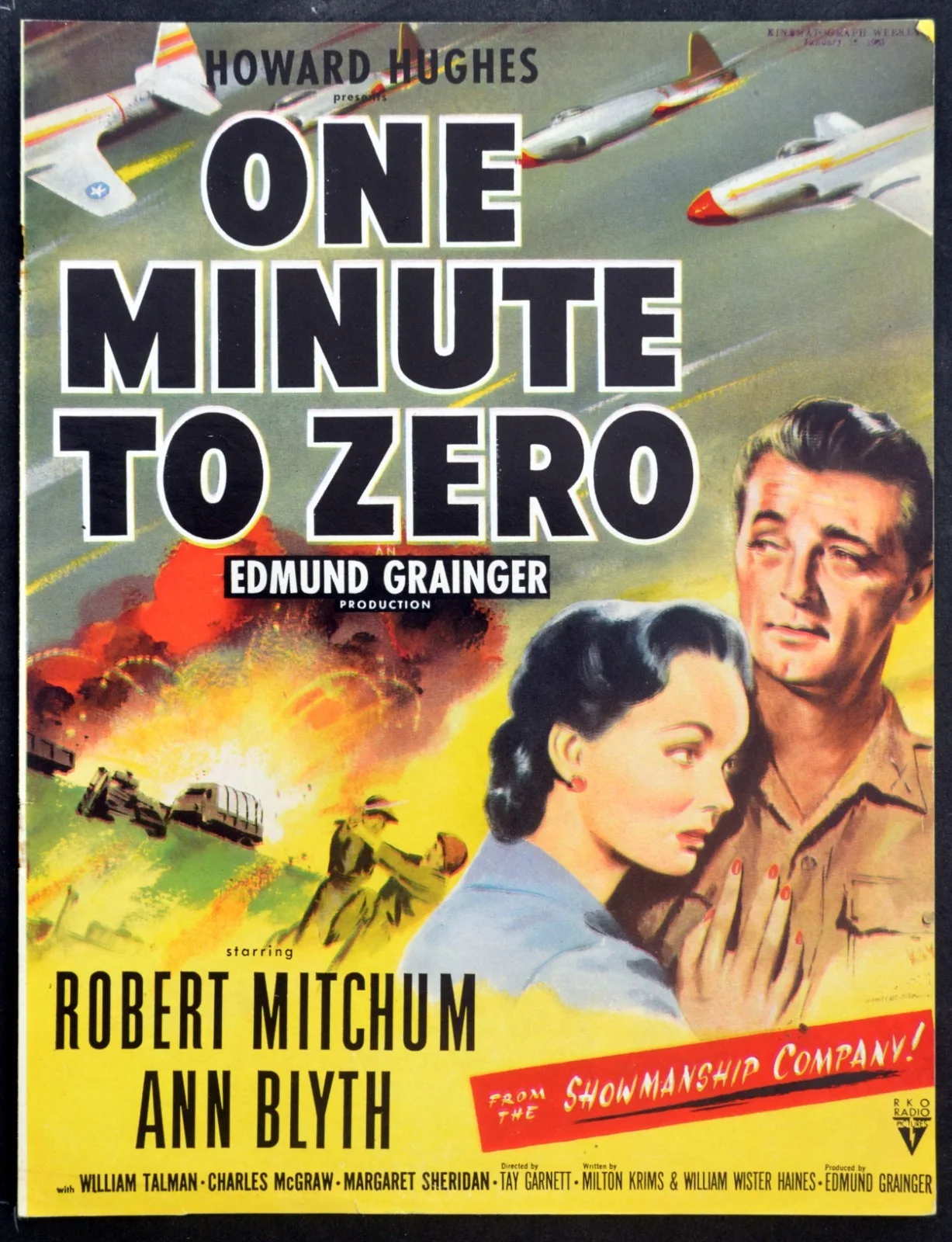 GAMBLER AND THE LADY 1952 Dane Clark ONE MINUTE TO ZERO Robert Mitchum TRADE AD, image 2