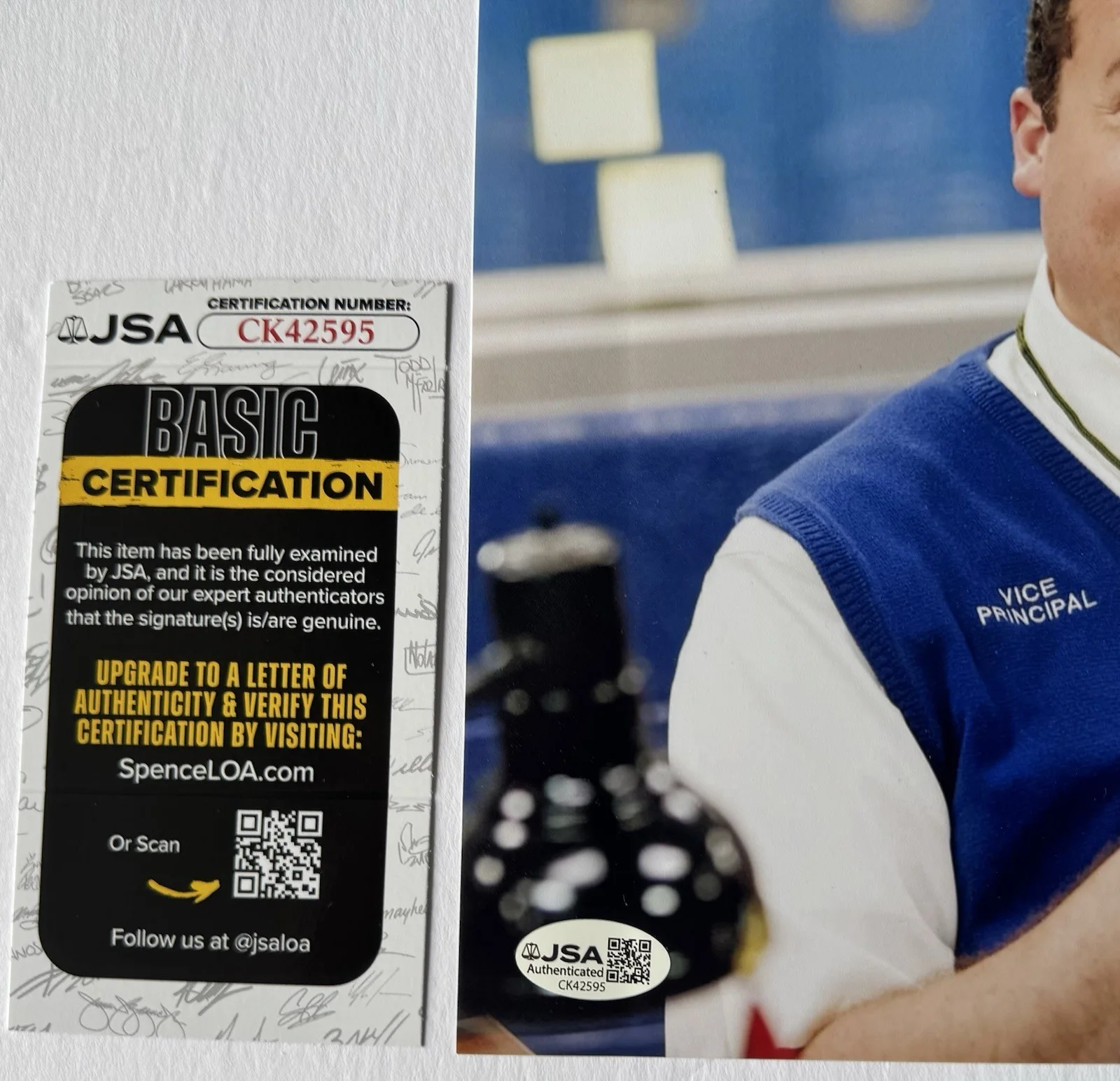 DANNY MCBRIDE — DANNY MCBRIDE HAND SIGNED AUTOGRAPH 'VICE PRINCIPALS' 8X10 PHOTO +JSA COA, изображение 3