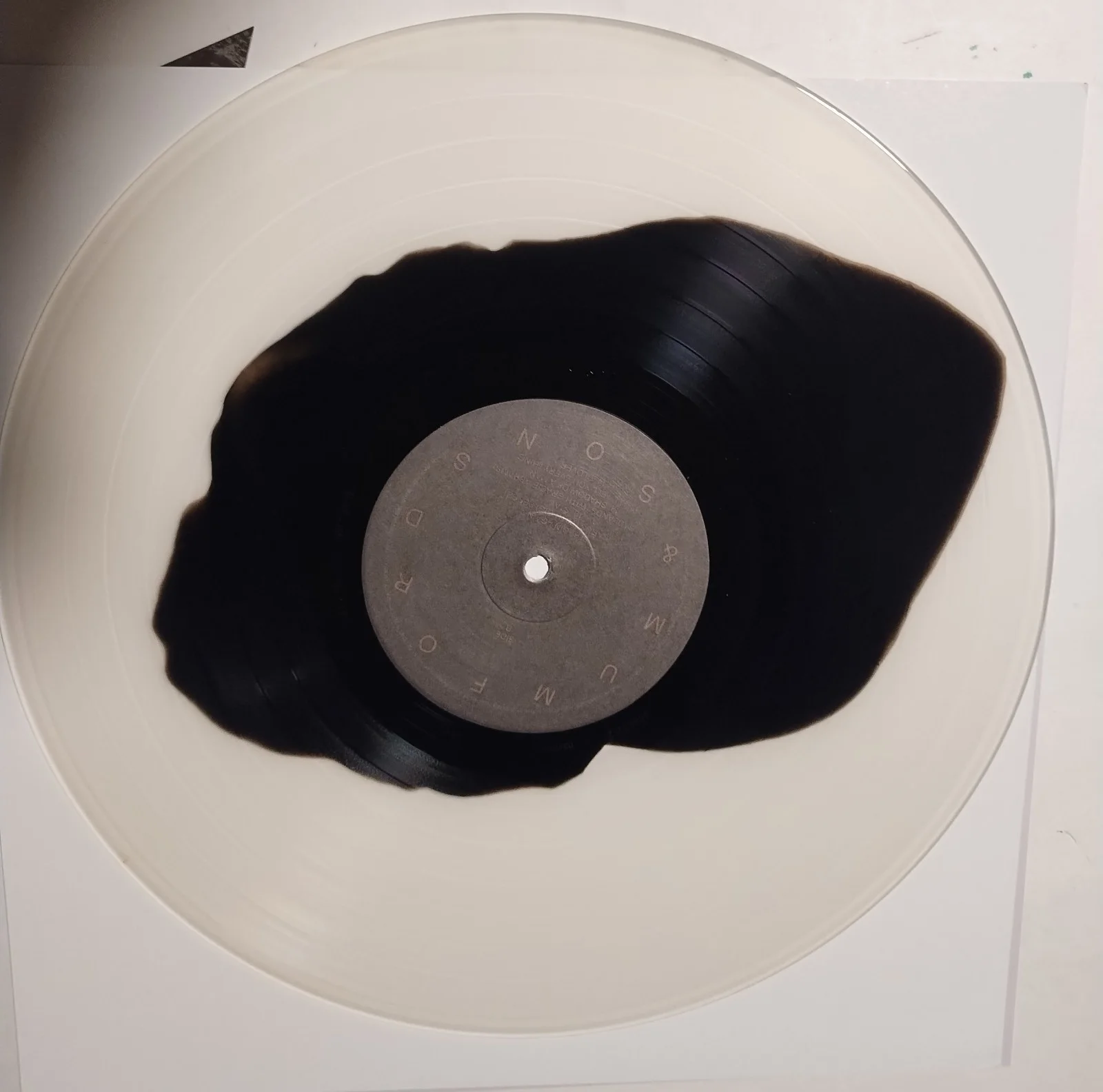MUMFORD & SONS SIGNED PRIZEFIGHTER ALBUM ART WORK FLAT BLACK ON CLEAR VINYL COA, image 2
