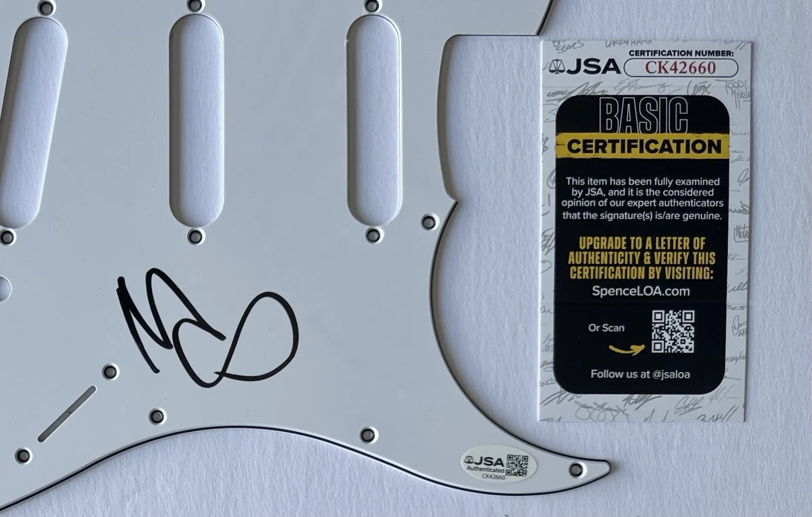 NAS HAND SIGNED AUTOGRAPH PICKGUARD +JSA COA NASIR JONES RAPPER, image 3