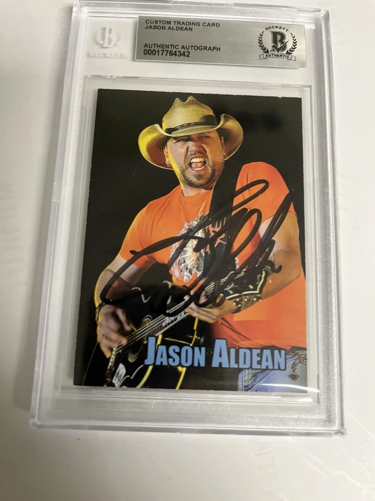 Autographed Jason Aldean Card Beckett Signed Country Music Legend Auto Slabbed, изображение 2