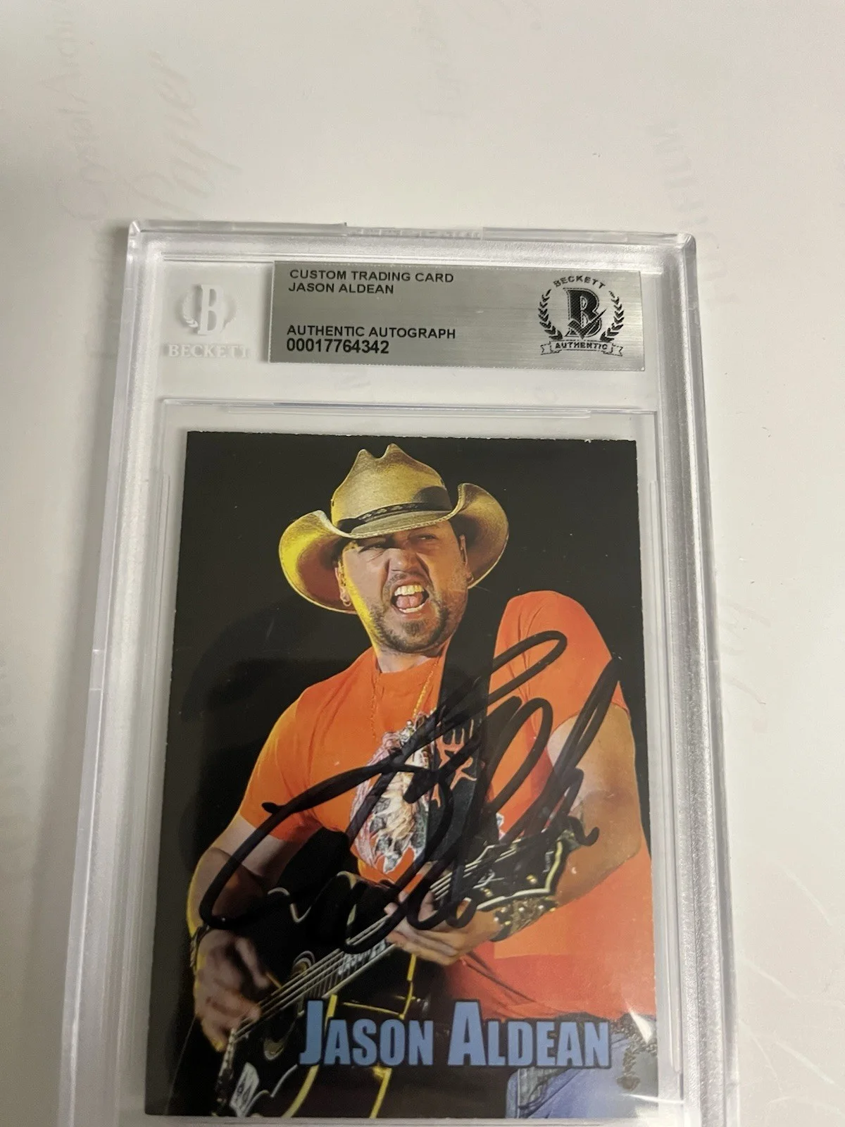 Autographed Jason Aldean Card Beckett Signed Country Music Legend Auto Slabbed, изображение 3