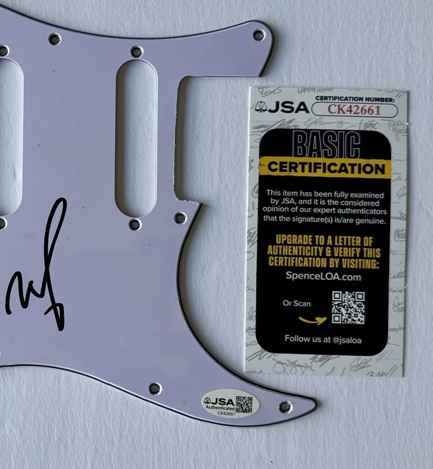 MOBY HAND SIGNED AUTOGRAPH PICKGUARD +JSA COA, image 2