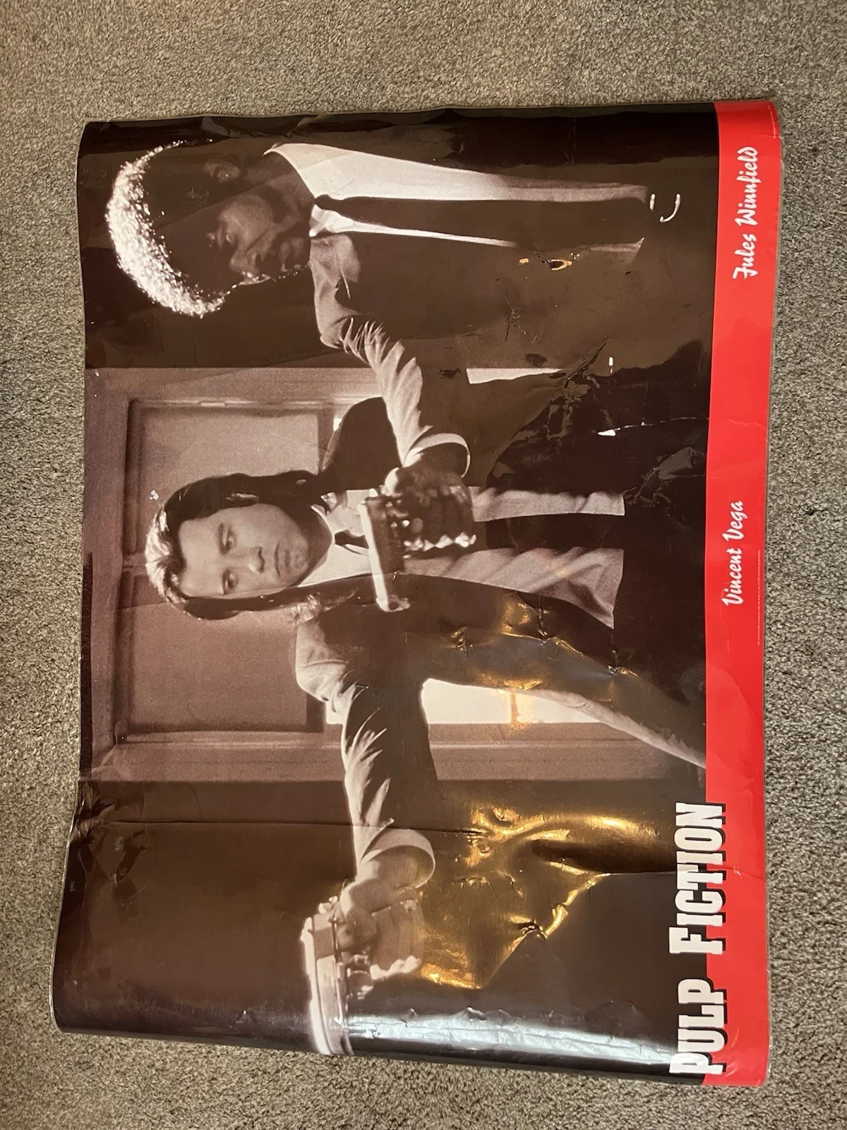 Laminated Pulp fiction Film Poster Print 34*24ins Featuring Vincent & Jules, изображение 2