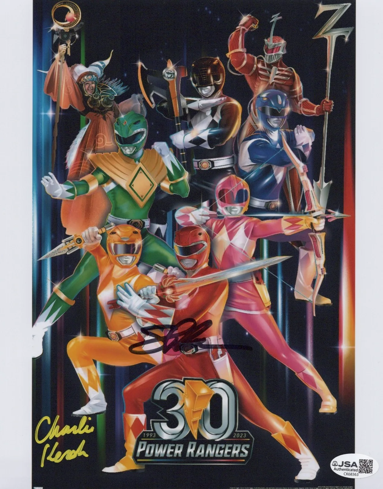 Steve Cardenas & Charlie Kersh — Power Rangers 8x10 photo signed by Steve Cardenas & Charlie Kersh JSA COA