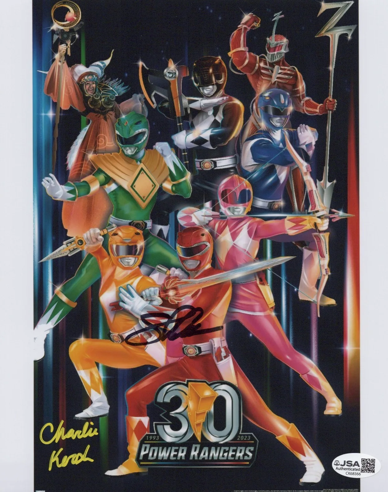 Steve Cardenas & Charlie Kersh — Power Rangers 8x10 photo signed by Steve Cardenas & Charlie Kersh JSA COA