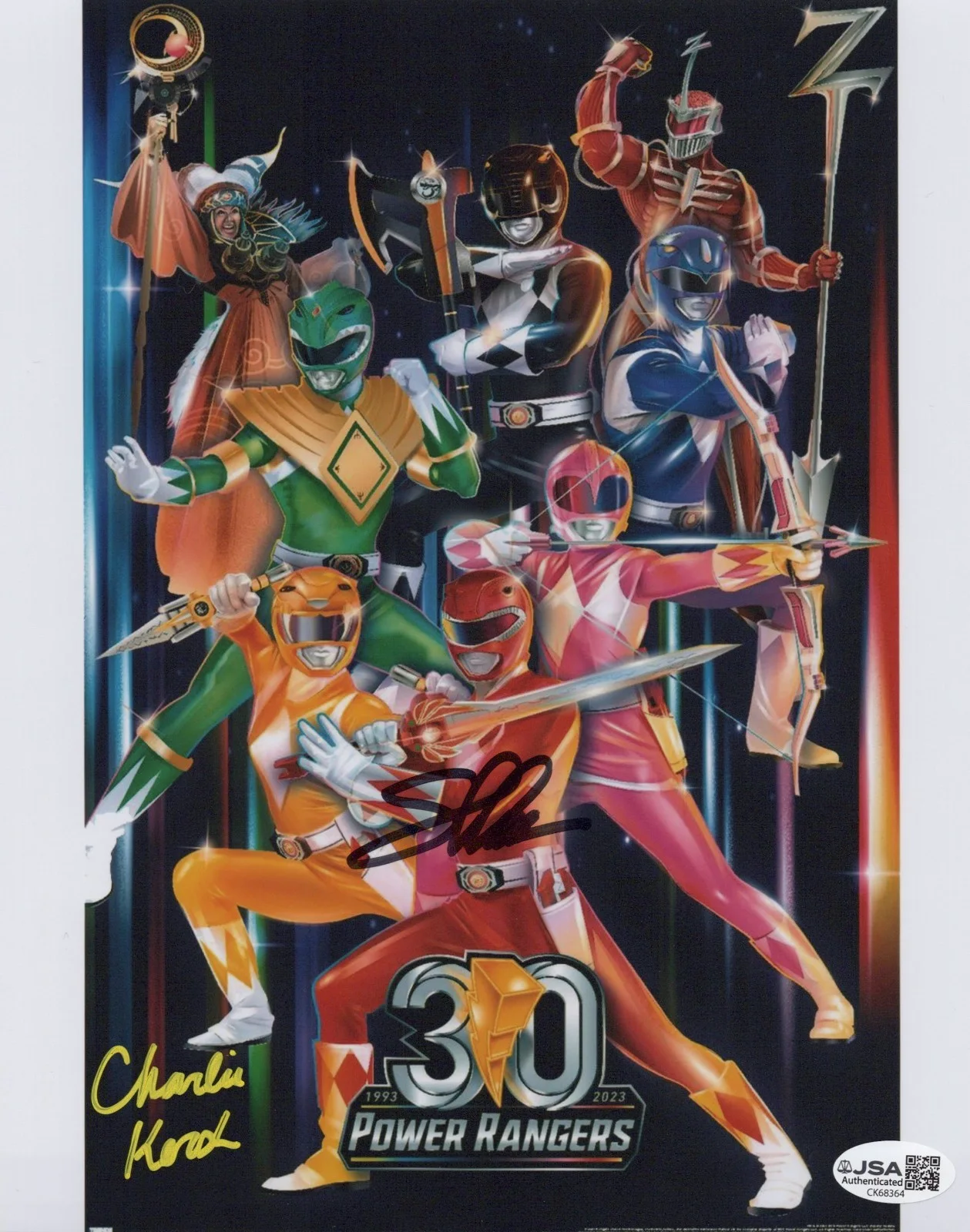 Steve Cardenas & Charlie Kersh — Power Rangers 8x10 photo signed by Steve Cardenas & Charlie Kersh JSA COA