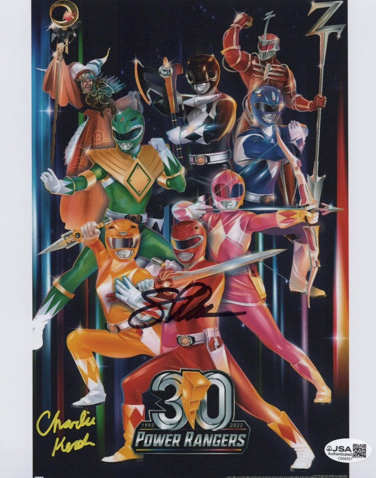 Steve Cardenas & Charlie Kersh — Power Rangers 8x10 photo signed by Steve Cardenas & Charlie Kersh JSA COA