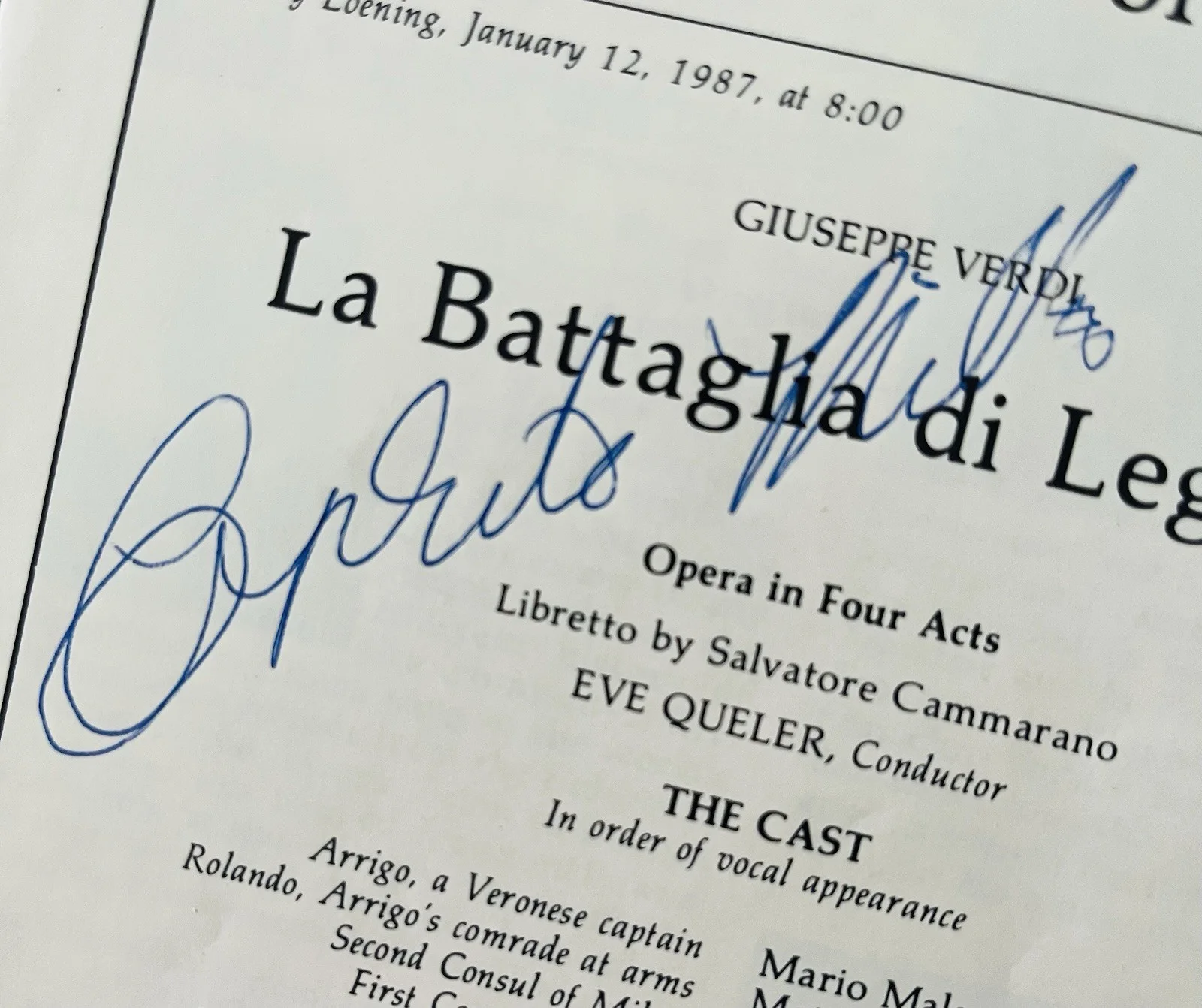 Aprile Millo Autographed 5.5”x9” Carnegie Hall Program Unpersonalized Opera 1987, image 2