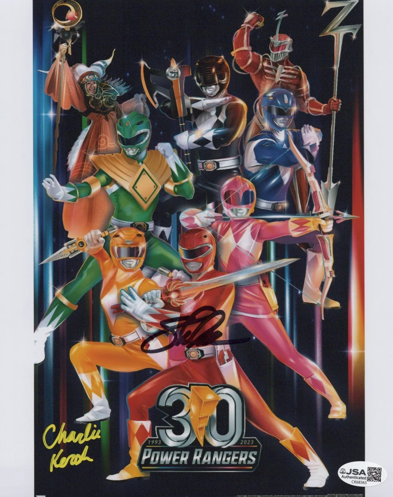 Steve Cardenas & Charlie Kersh — Power Rangers 8x10 photo signed by Steve Cardenas & Charlie Kersh JSA COA