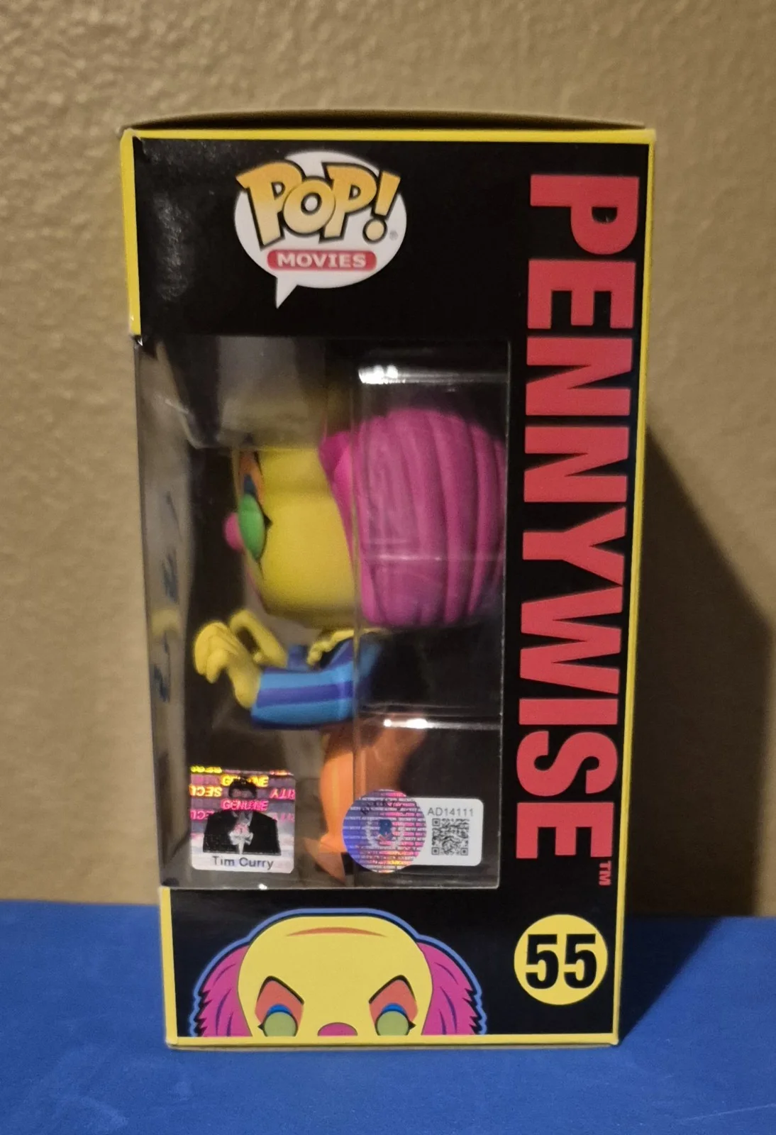 Tim Curry — Tim Curry Autographed Signed Funko Pop #55 Pennywise IT Blacklight BECKETT, image 2