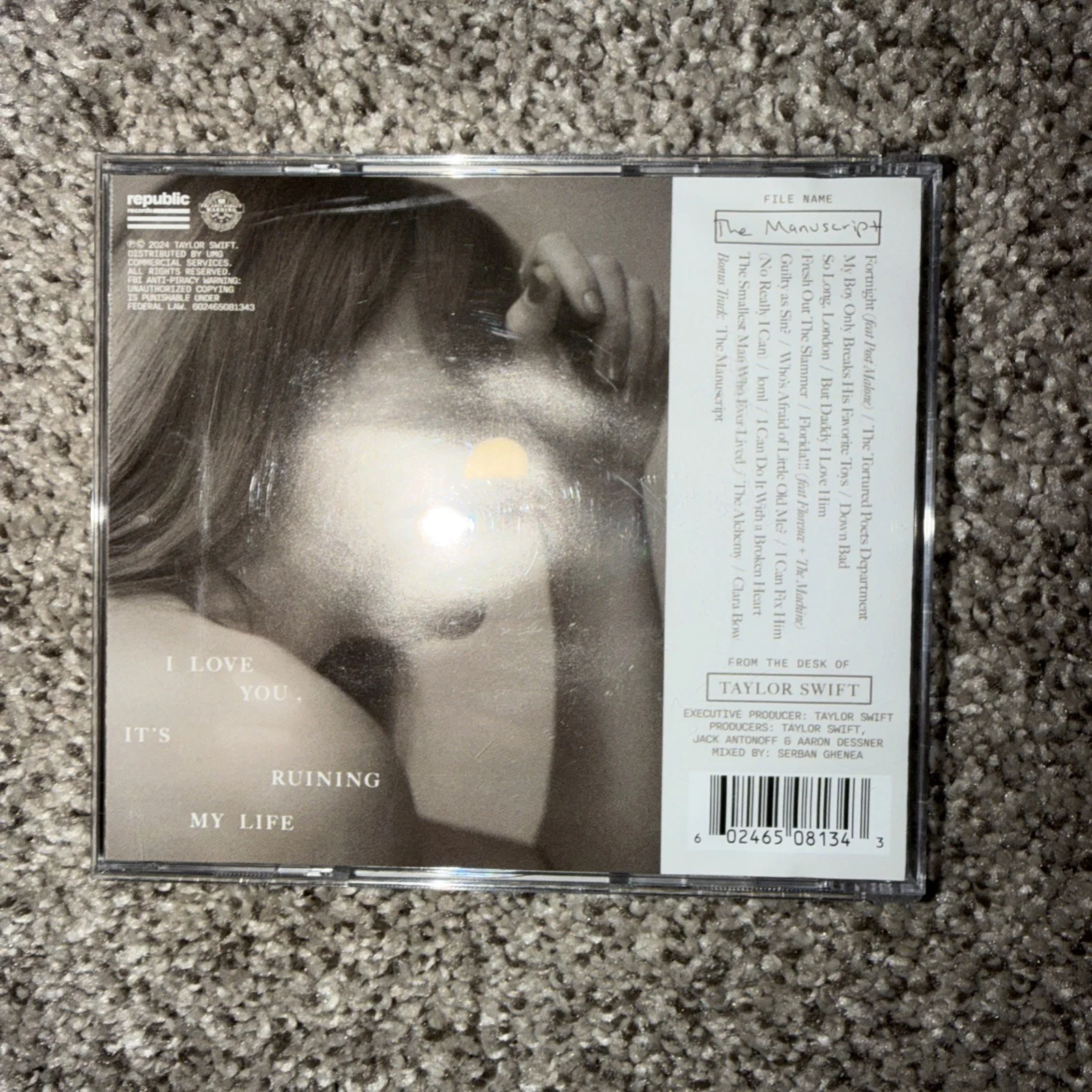 Taylor Swift The Tortured Poets Department CD + Signed Manuscript (Unsealed), image 5