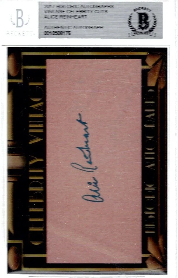 Alice Reinheart — ALICE REINHEART - Beckett Authenticated - Cut AUTO - 2017 Historic Auto's, image 2