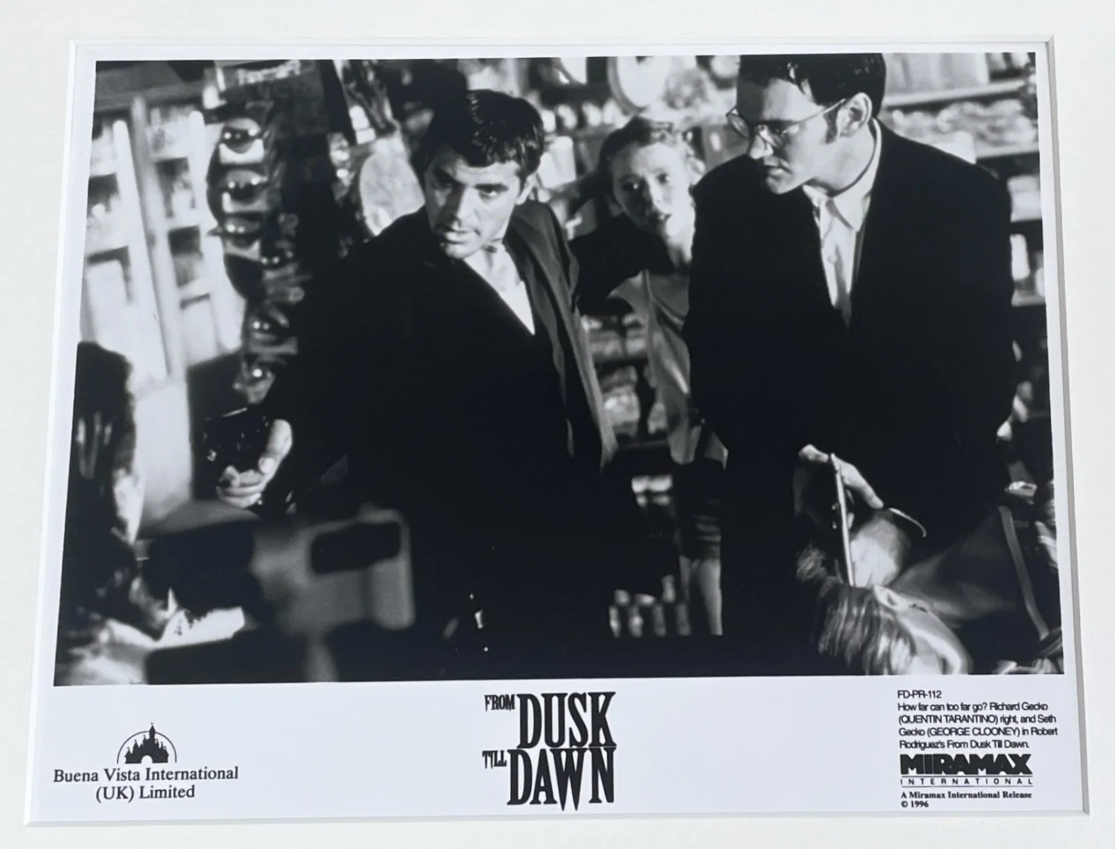 From Dusk Till Dawn Photo Original Framed 8X10 Inch B&W Press Photo, изображение 3