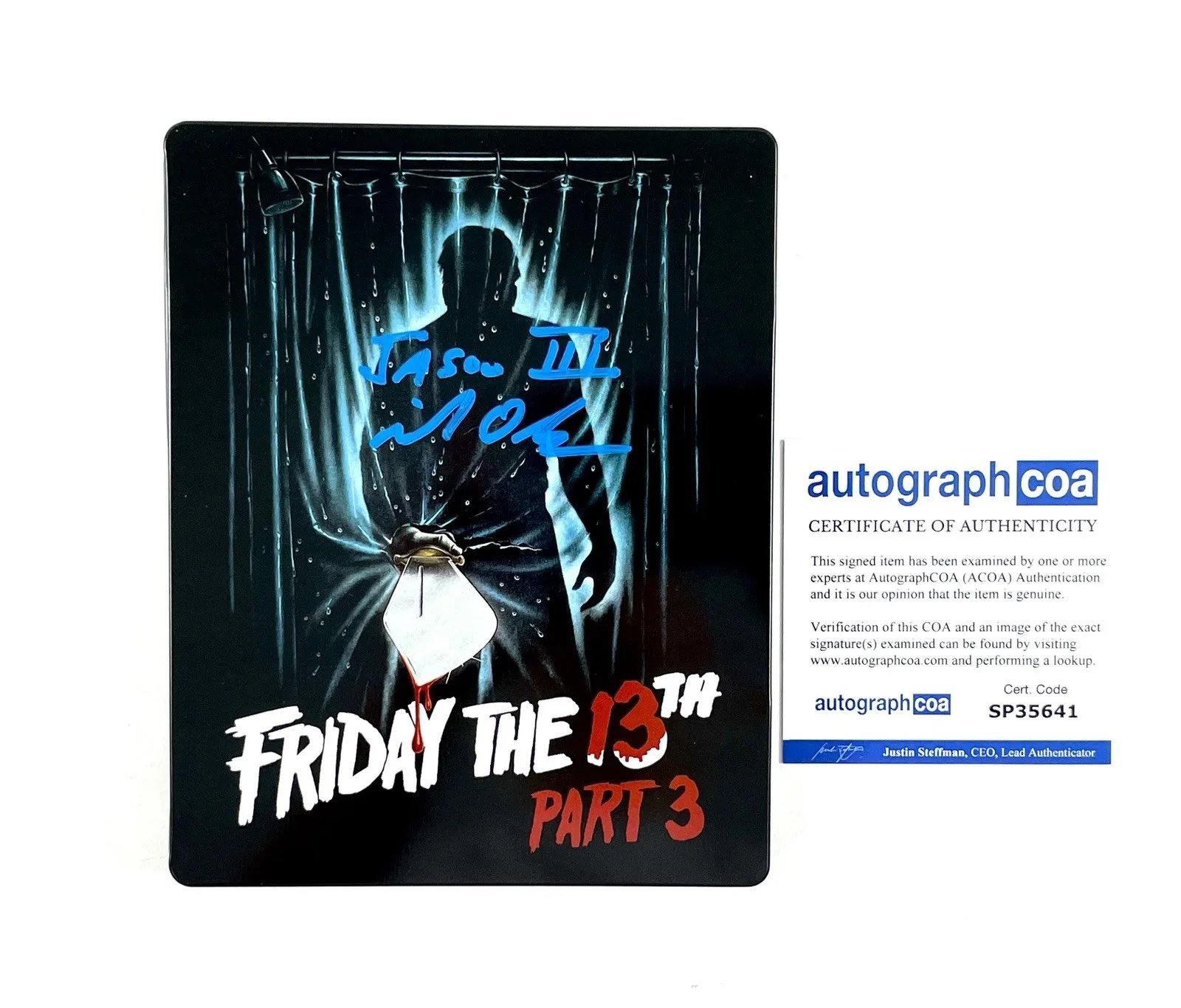 Mike DeLuna — Friday the 13th Part 3 Limited Edition Steelbook Blu-ray Signed Mike DeLuna ACOA