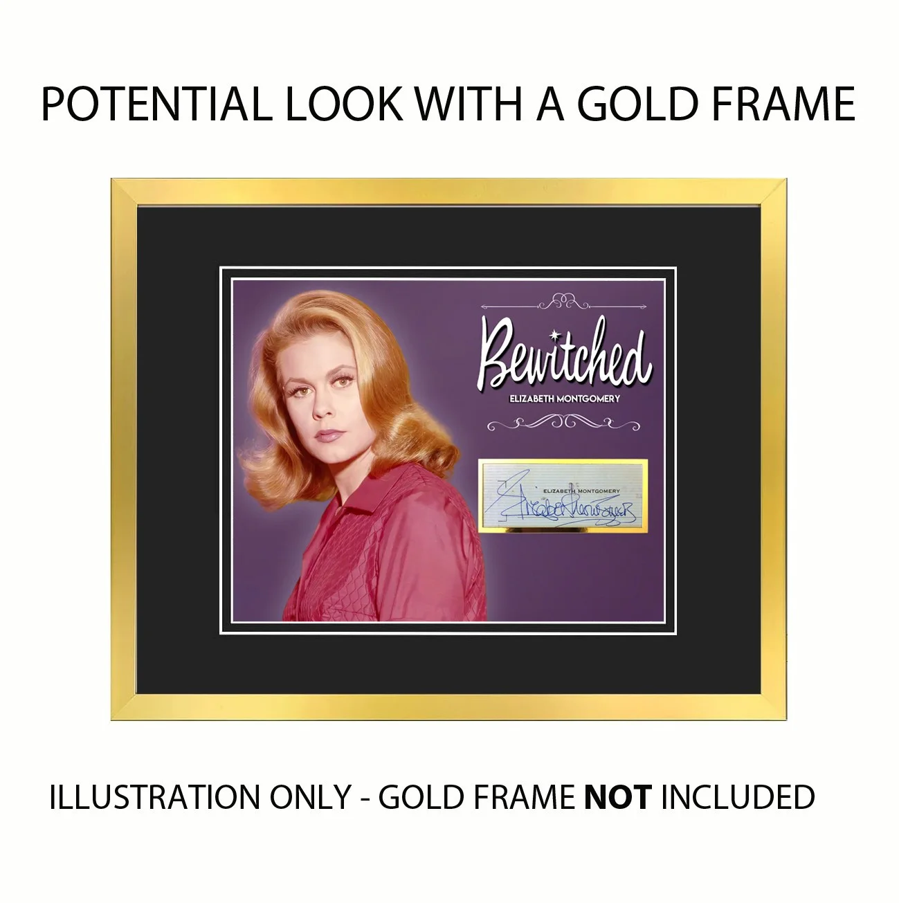ELIZABETH MONTGOMERY — ELIZABETH MONTGOMERY Signed/Autographed 11x14 Mat Display - Bewitched, image 2