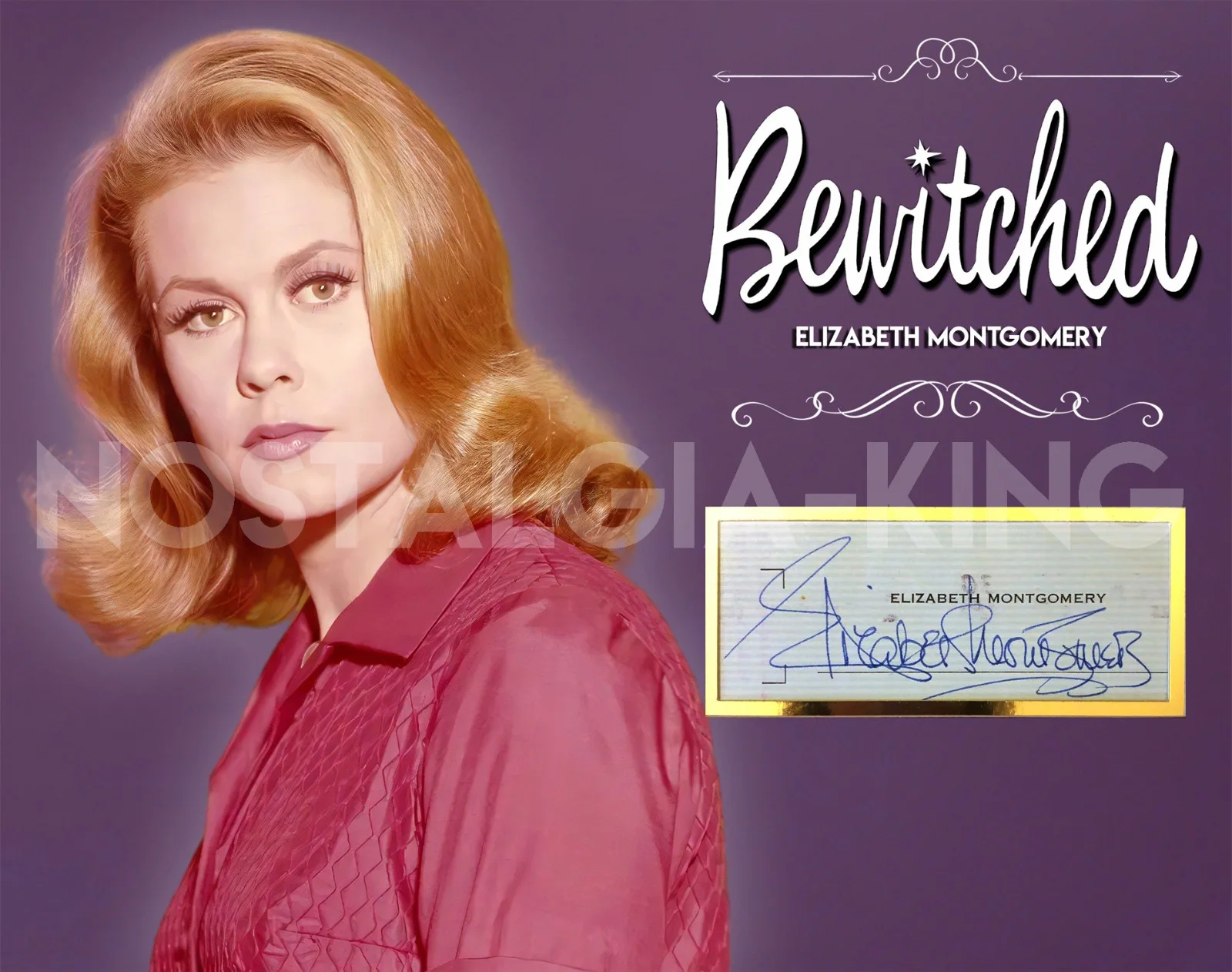 ELIZABETH MONTGOMERY — ELIZABETH MONTGOMERY Signed/Autographed 11x14 Mat Display - Bewitched, image 3