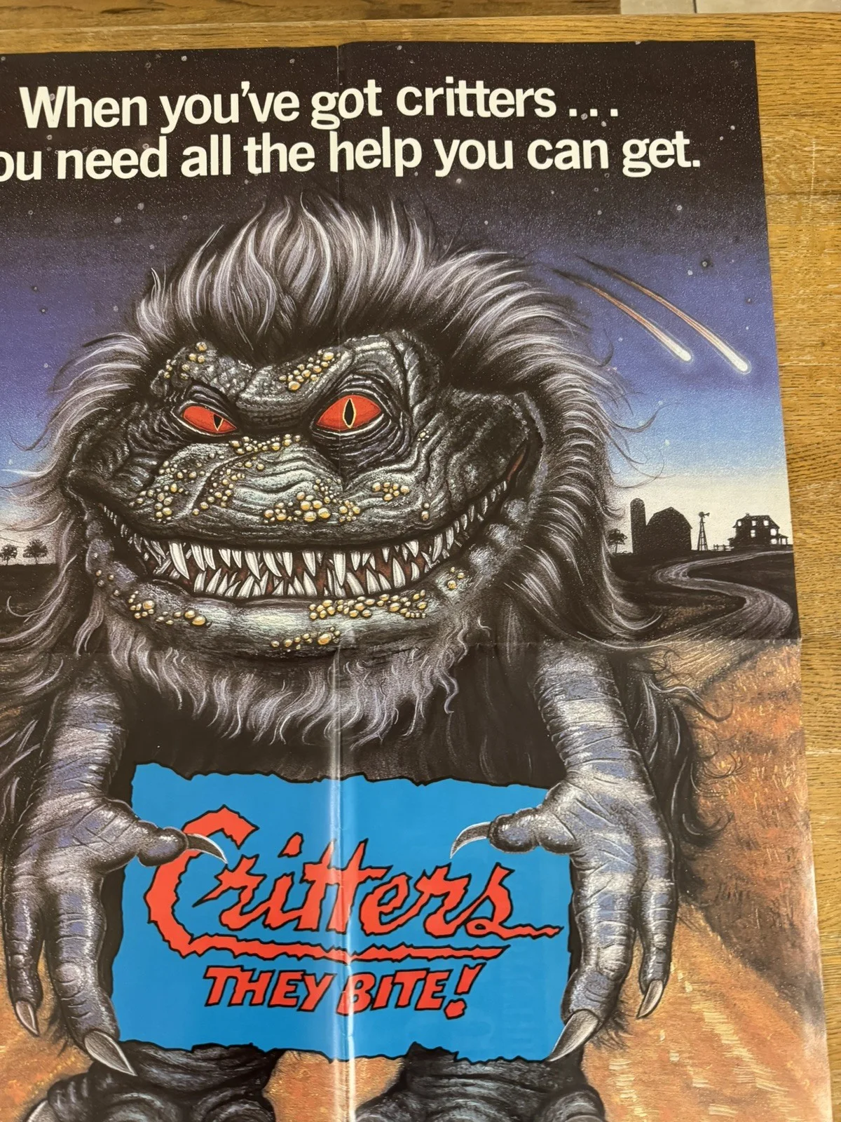 Critters uk vhs video shop film poster A1, изображение 2